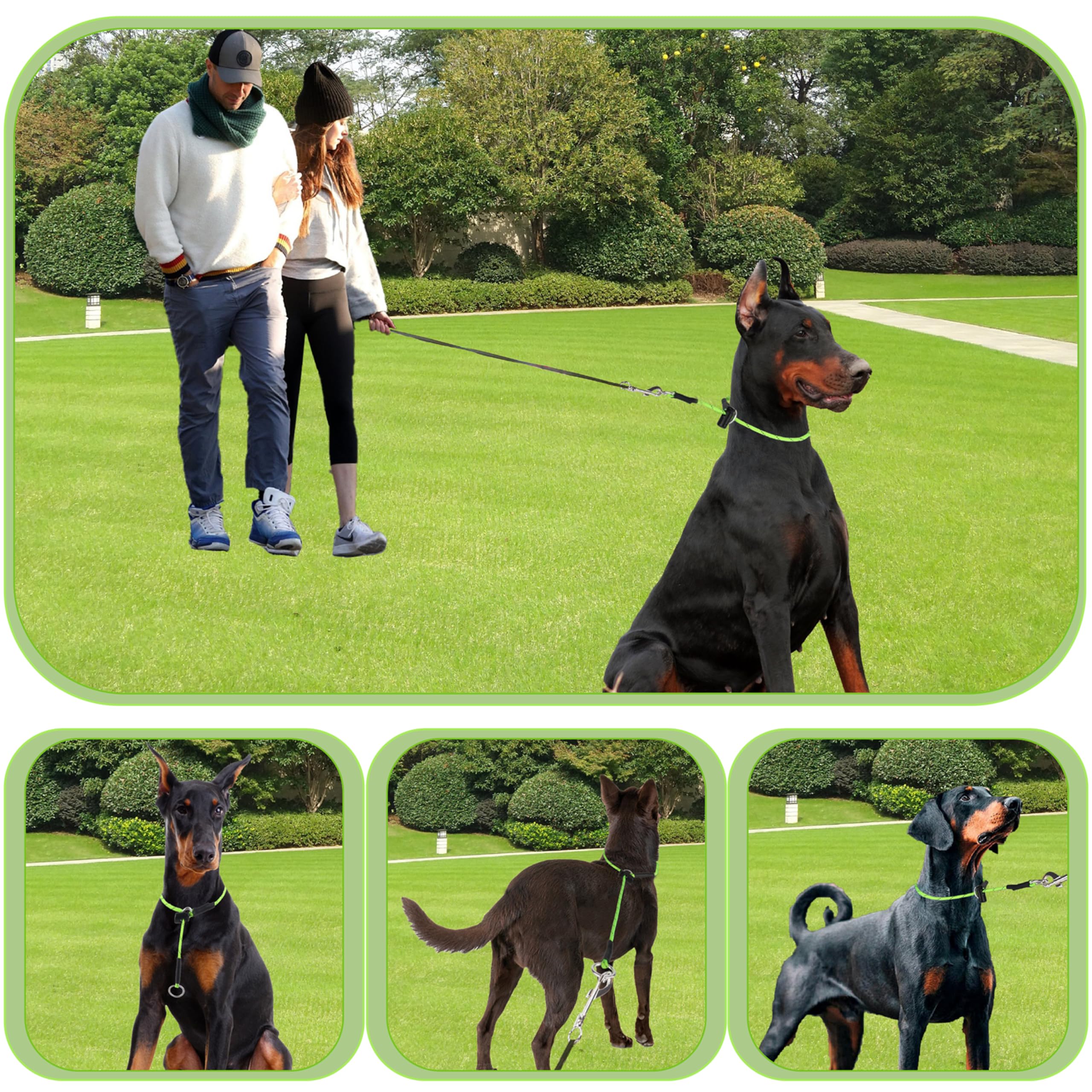 Prong Collar For Dogs Training Collars 26'' 42Mm 1000Lb Thin No Pull Dog Collar With 2 Adjustable Stoppers Reflective Martingale