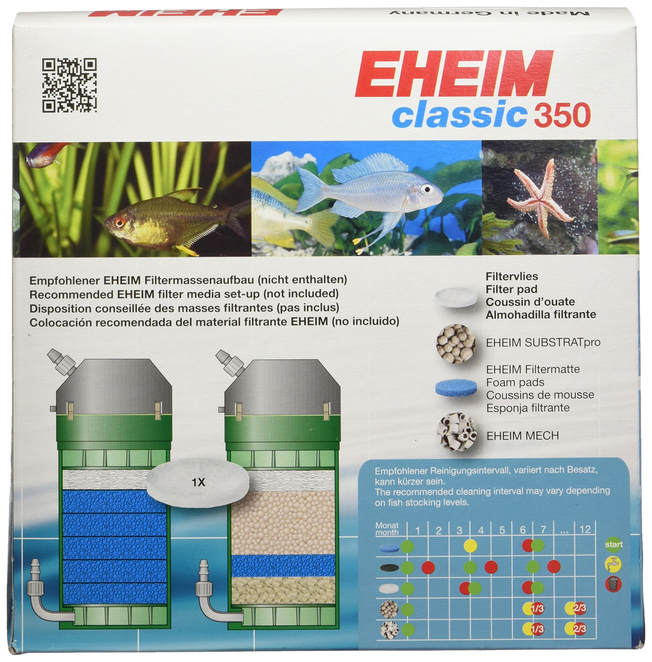 Eheim Fine Filter Pad (White) For Classic External Filter 2215 (3 Pieces) , 7.00 X 7.00 X 3.00 Inches