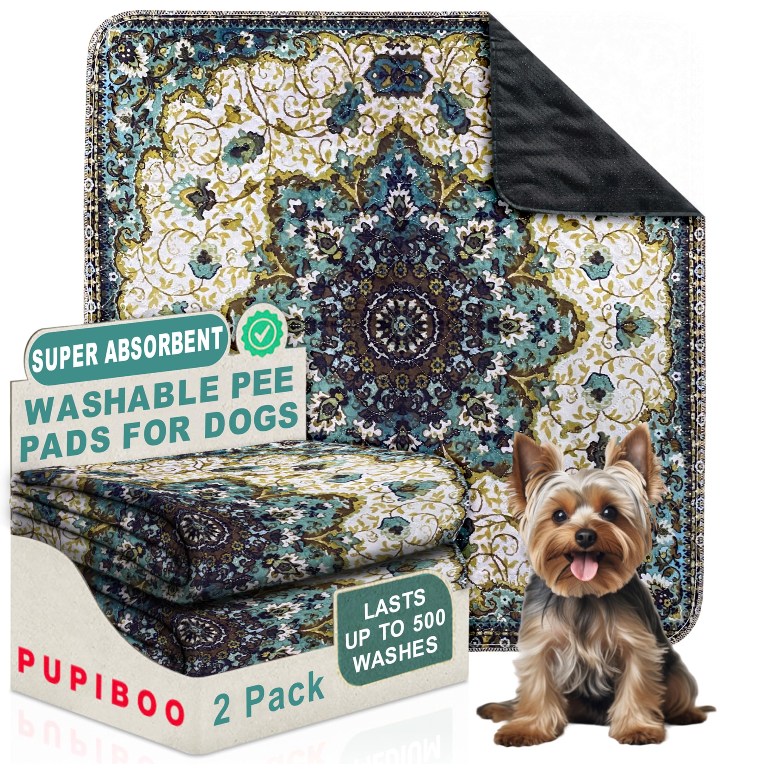 Washable Pee Pads For Dogs - Super Absorbent (36 X 36) 2 Pack - Puppy Pads Pet Training Pads -100% Waterproof Dog Pee Pad Protec