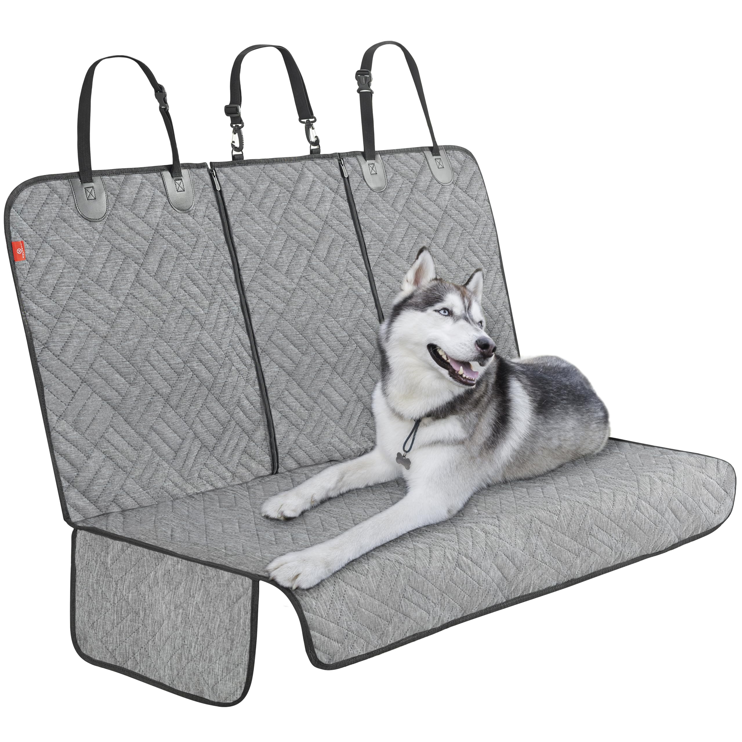 Helteko Dog Car Seat Cover For Back Seat - Extra Durable Bench Seat Protector With Side Flaps, 100% Waterproof, Scratchproof, An