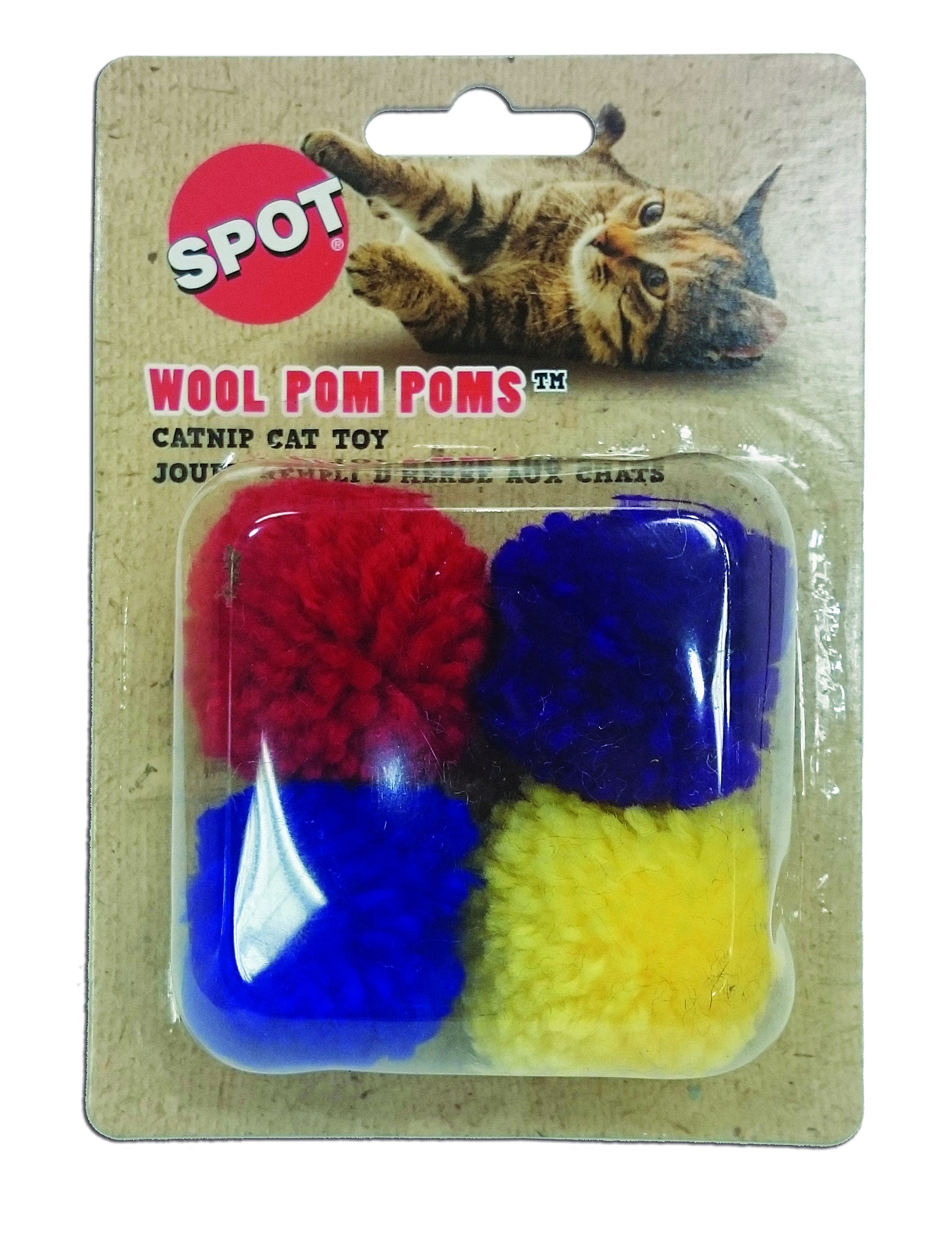 Spot Ethical Wool Pom Poms With Catnip Cat Toy, 4-Pack