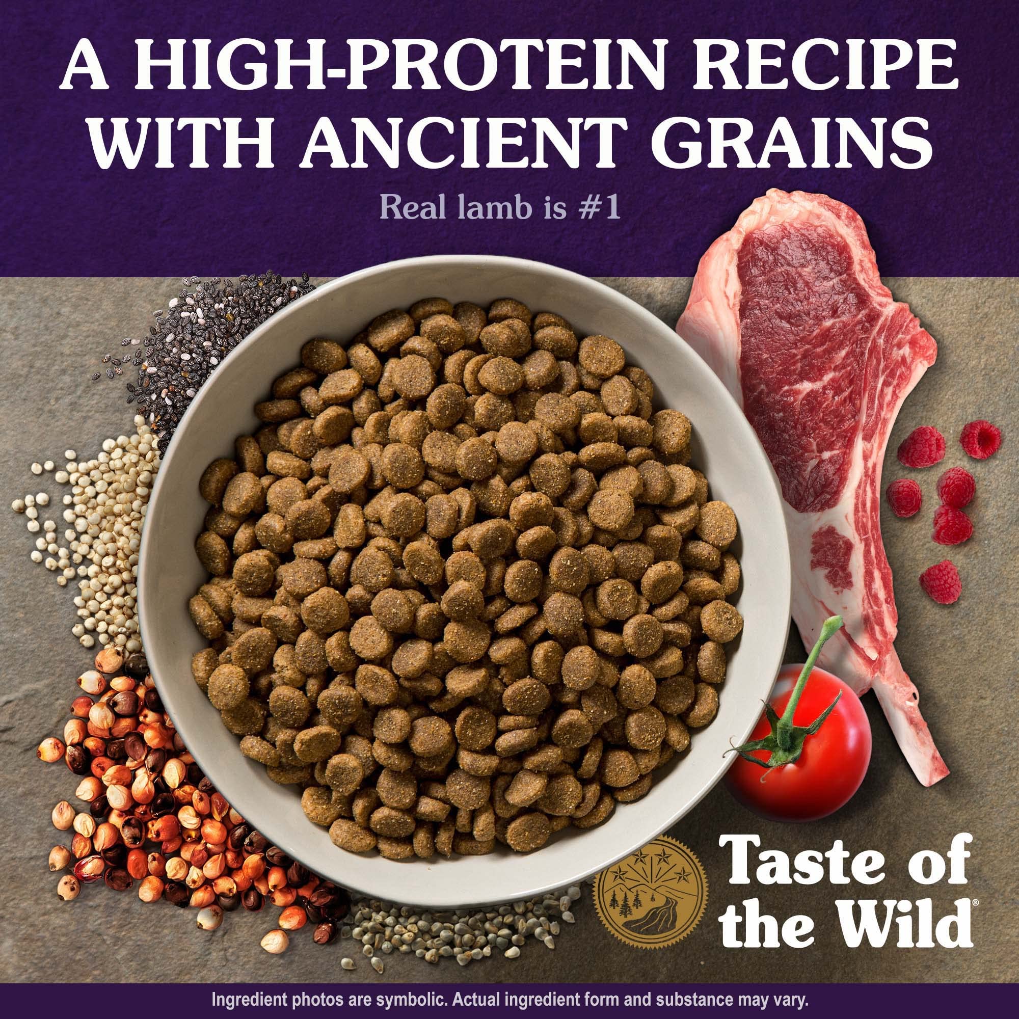 Taste of the Wild with Ancient Grains Ancient Mountain Canine Recipe with Roasted Lamb Dry Dog Food, Made with High Protein from
