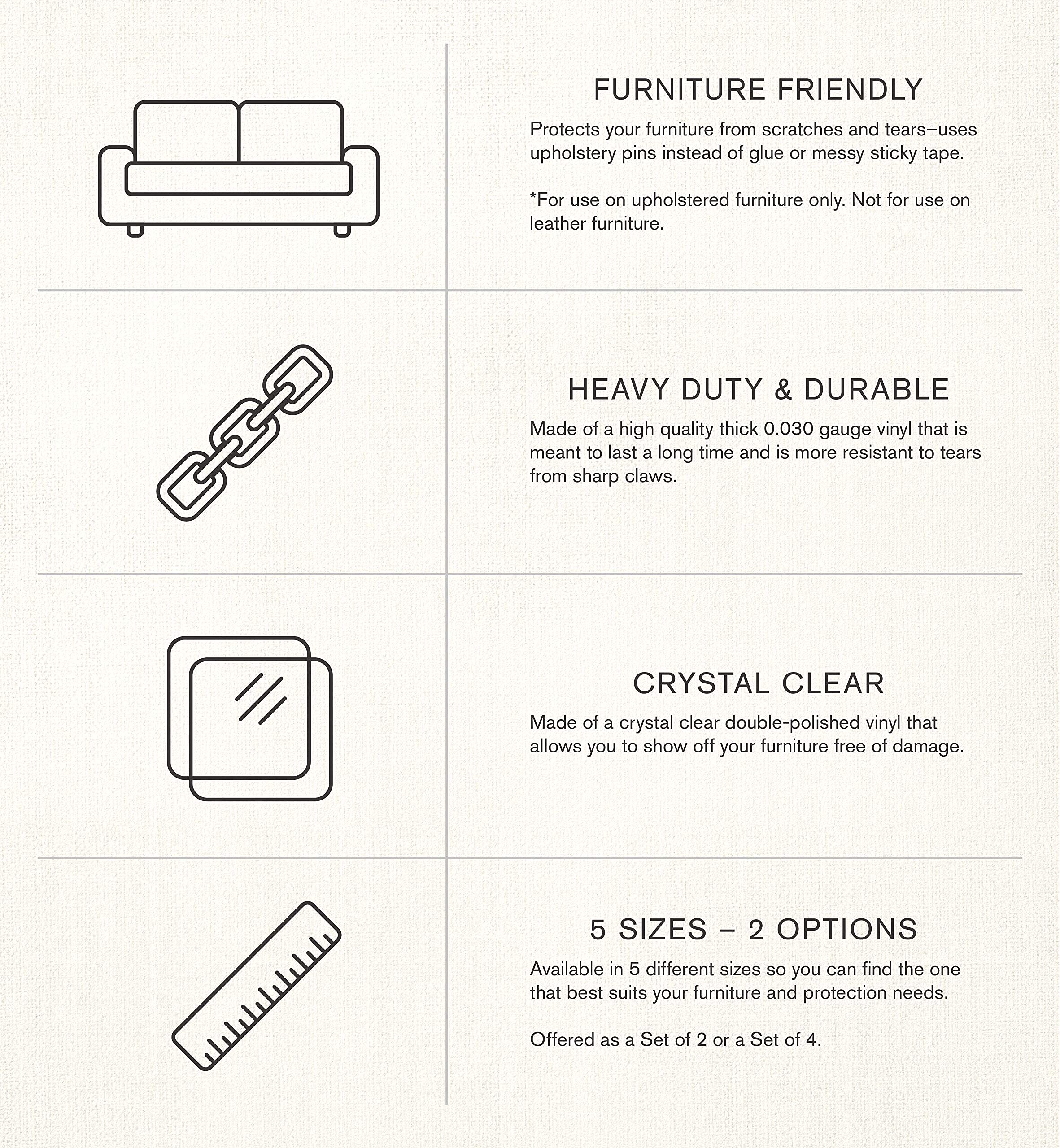 Laminet Scratch Shields, Deluxe Heavy Duty Furniture Protection, Set Of 2, For Cats