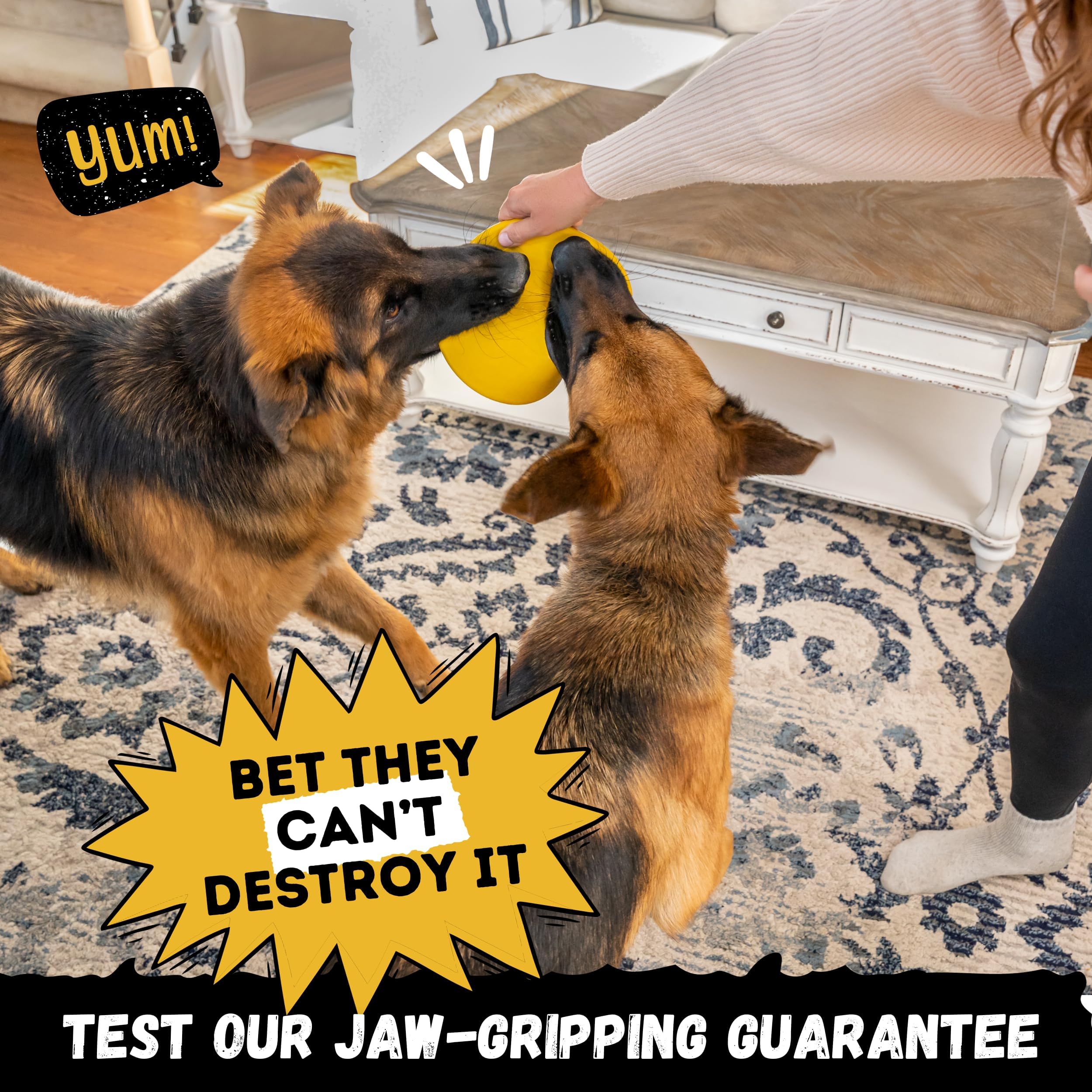 Woofbite ''Indestructible Dog Disc - Lifetime Replacement - Medium & Large Breed - Ultra Durable For Aggressive Chewers - Tough