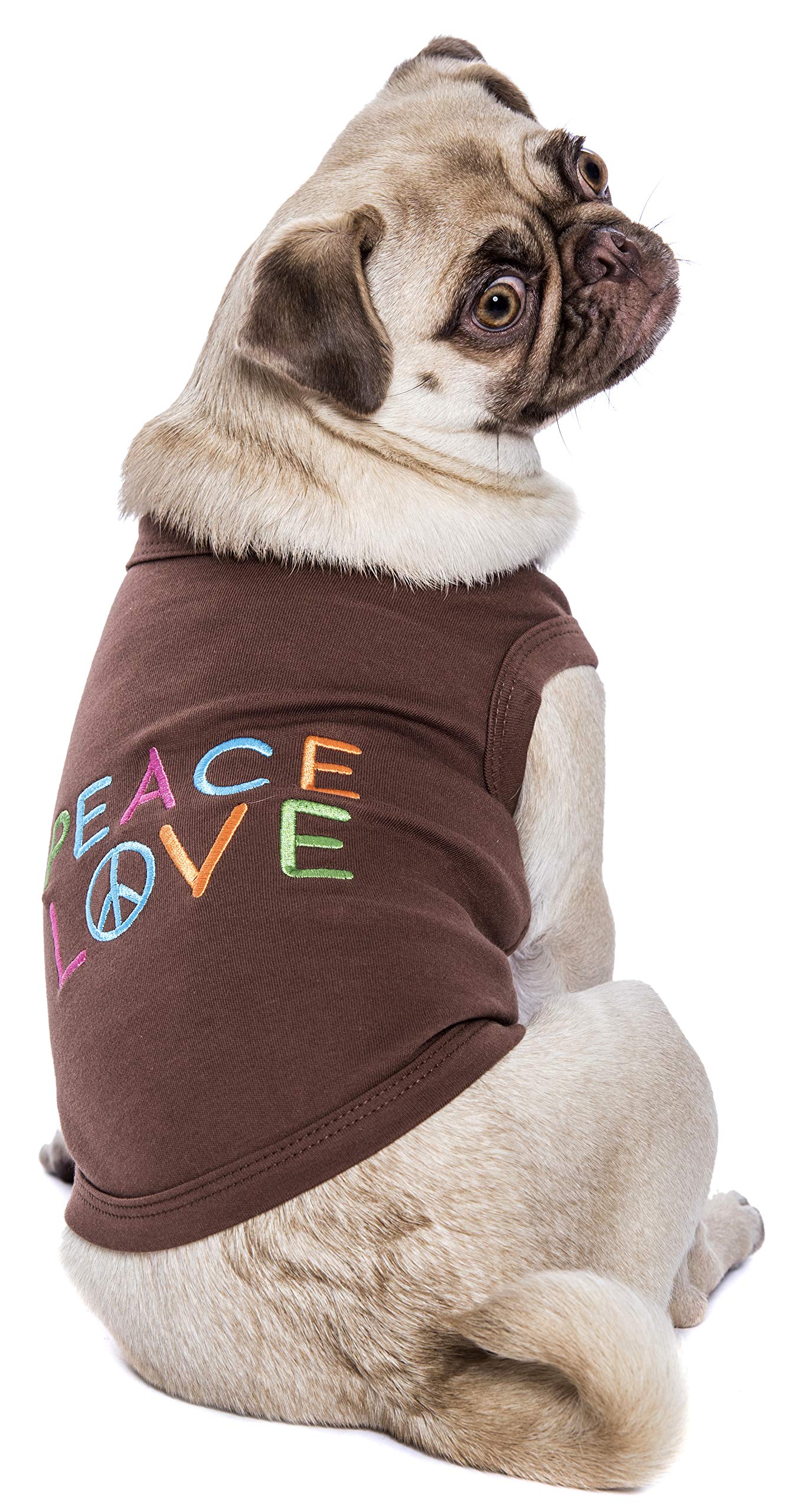 Parisian Pet Peace Love Dog T-Shirt, M