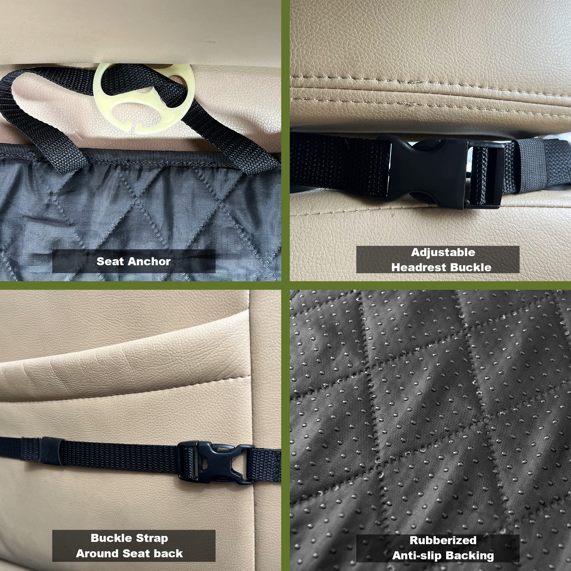 2 Packs Car Front Seat Cover For Dogs, Waterproof Pet Car Seat Protector, Nonslip Scratch-Proof Dog Seat Cover For Cars, Trucks & Suvs