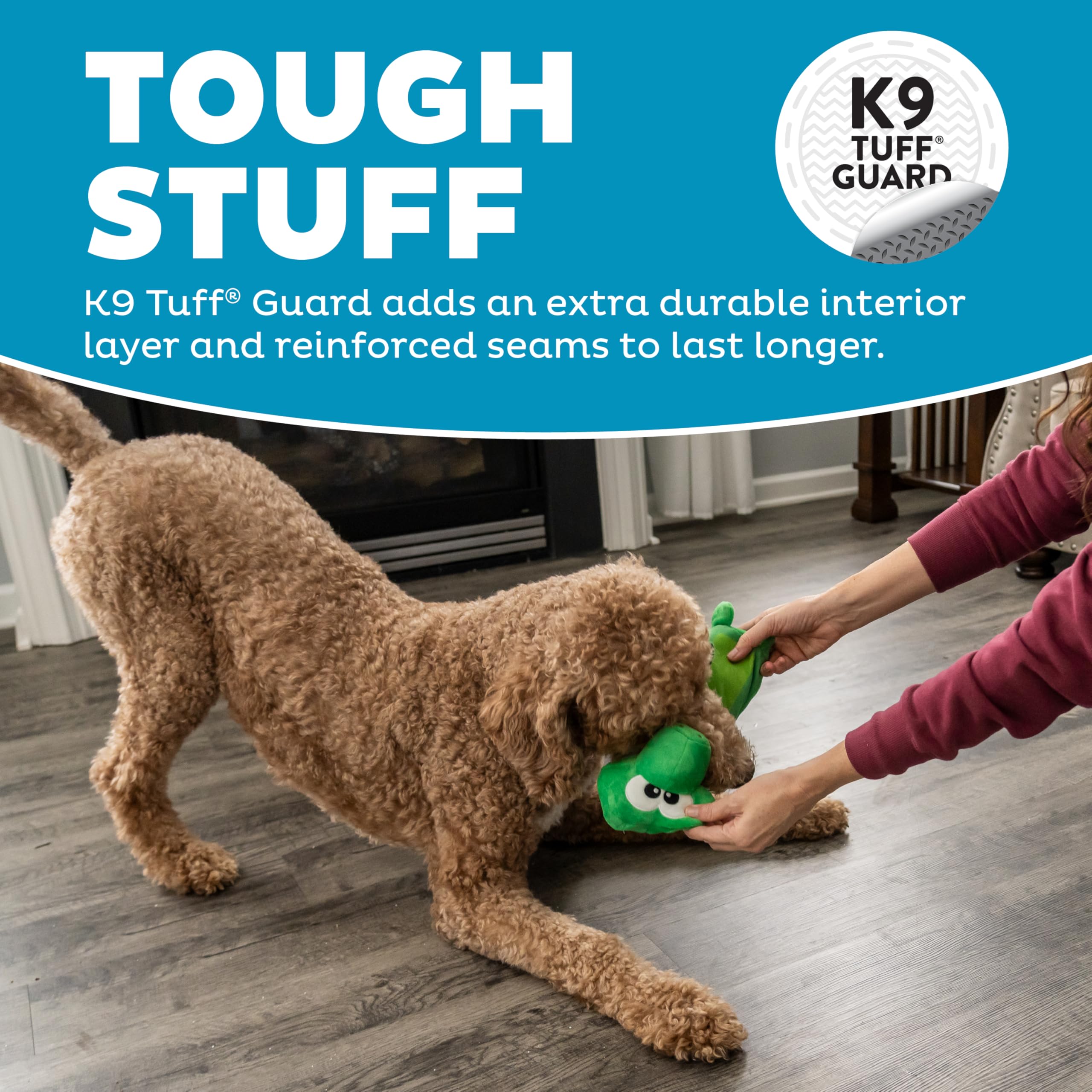 Outward Hound Bottle Bros Alligator Durable Cracking, Crinkling, Squeaking Dog Toy, Green, Medium