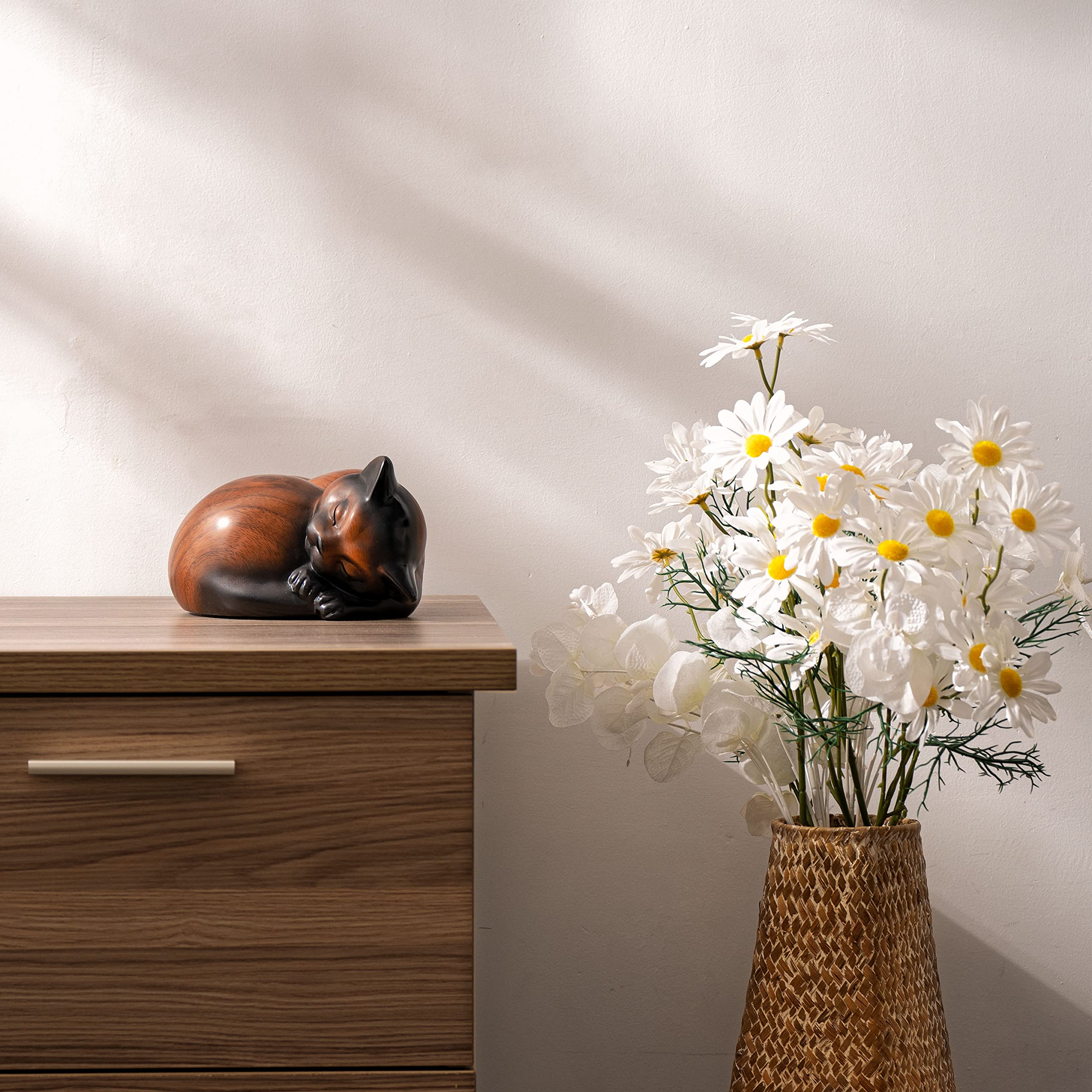 Kriss Art Pet Urns,Sleeping Resin Cremation Cat Urn, Cat Urns For Ashes, Small Animal Urn