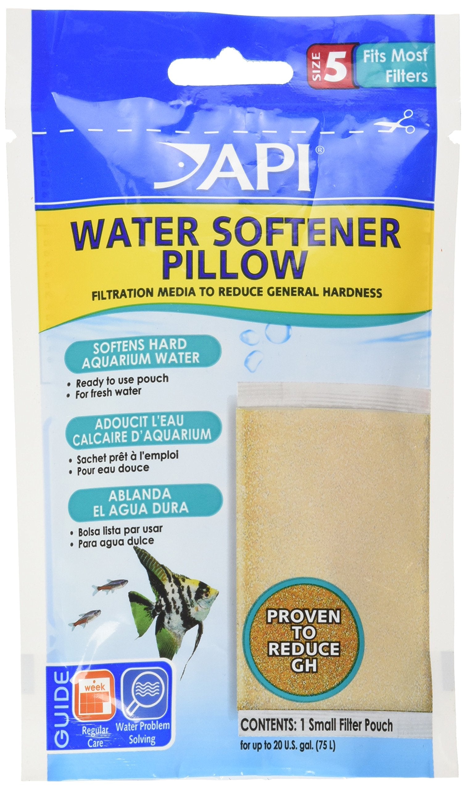 Api Water Softener Pillow Aquarium Canister Filter Filtration Pouch 1-Count Bag