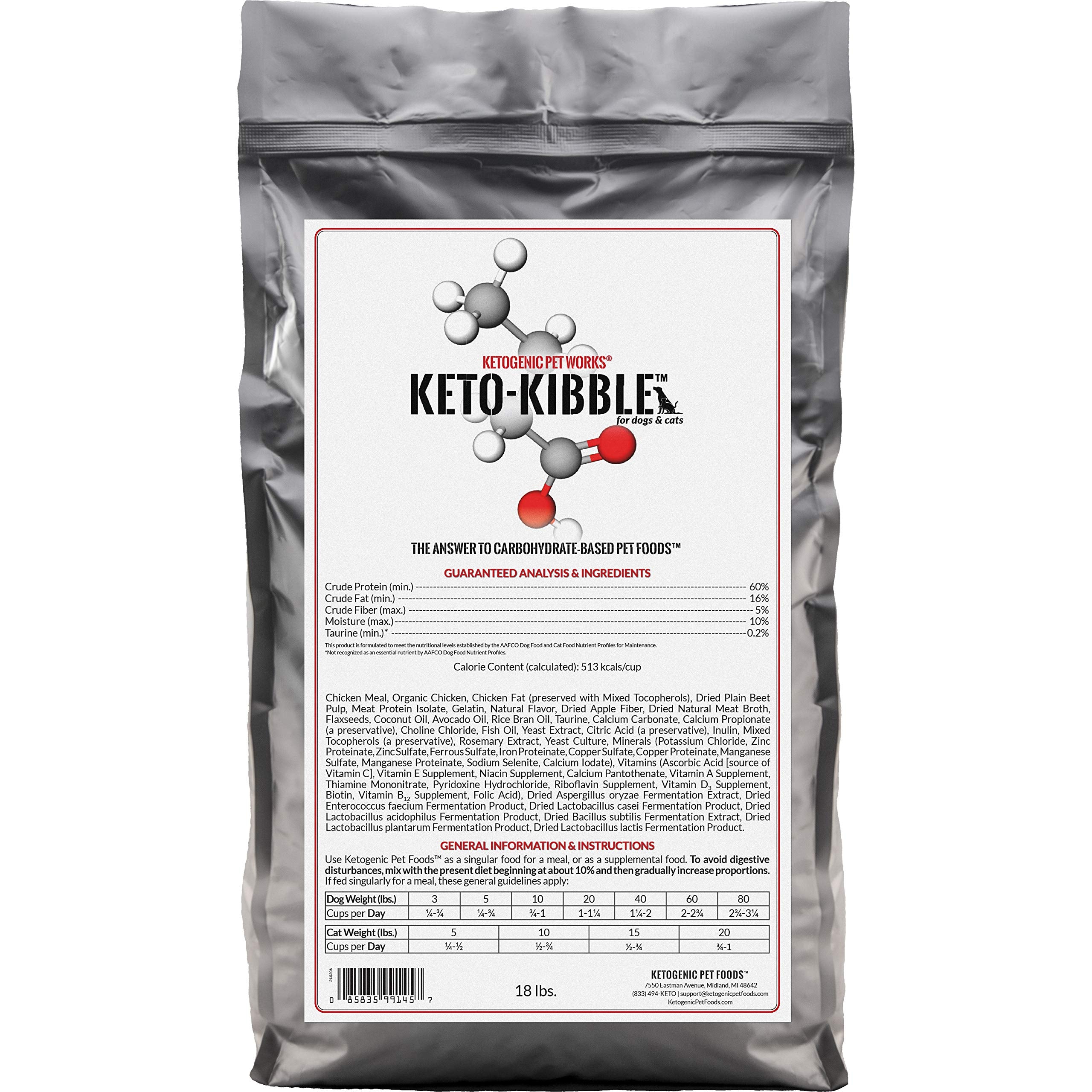Ketogenic Pet Foods - Keto-Kibble - High Protein, Low Carb, Starch Free, Grain Free Dog & Cat Food