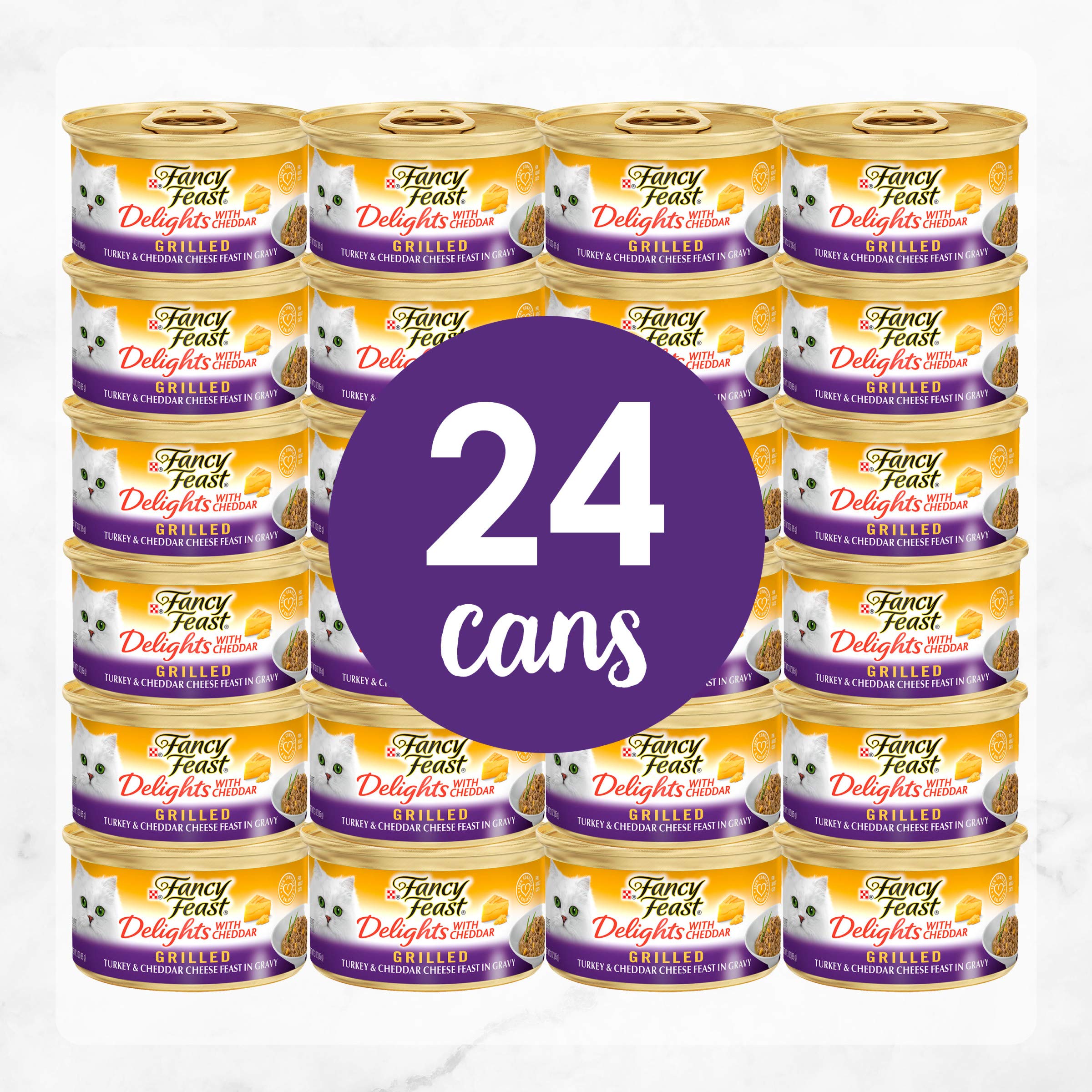 Purina Fancy Feast Delights With Cheddar Grilled Turkey and Cheddar Cheese Feast in Wet Cat Food Gravy Cat Food - (Pack of 24) 3