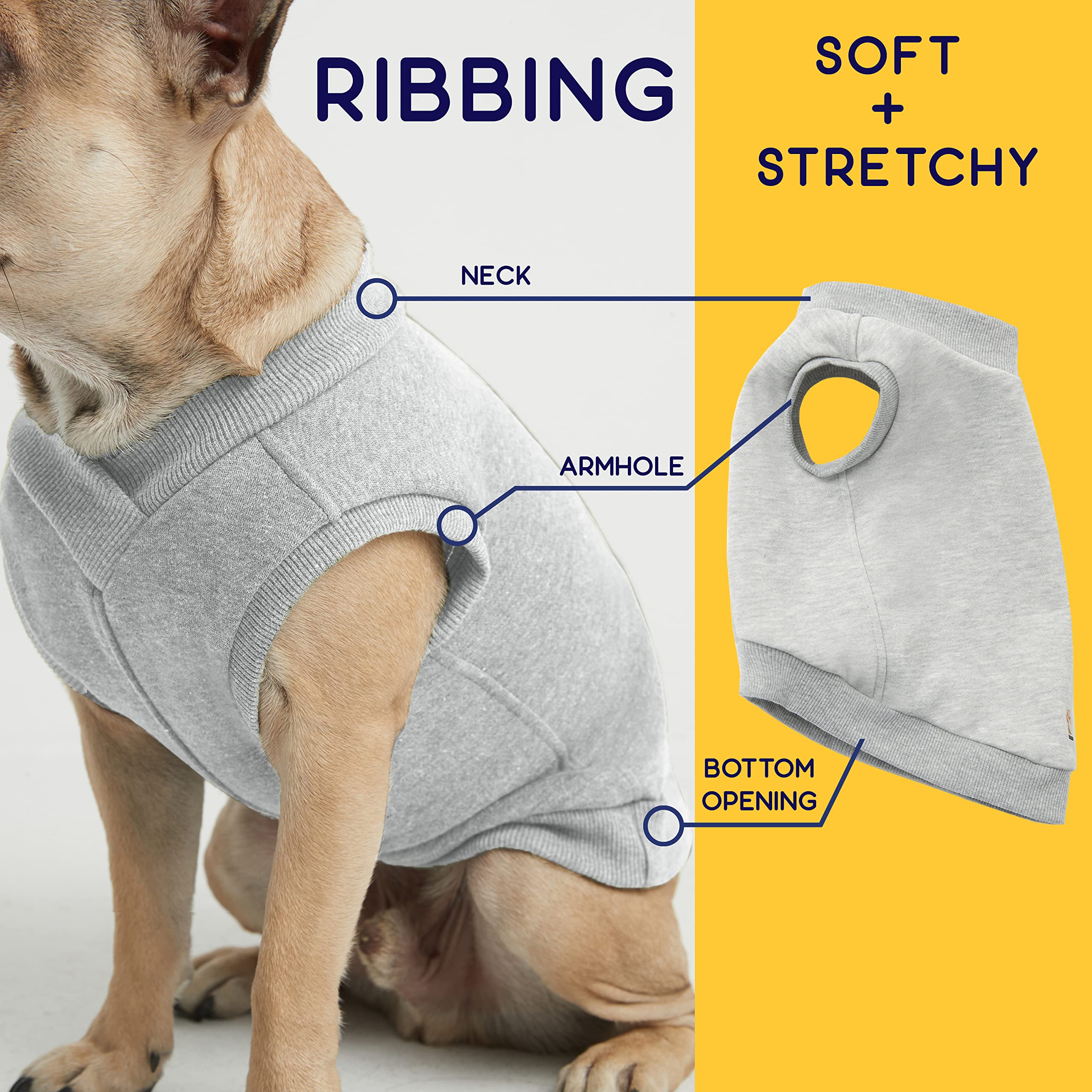 Espawda Casual Stretch Comfort Cotton Dog Sweatshirt Sweater Vest For Small Dogs, Medium Dogs, Big Dogs (X-Large, Lime Green)