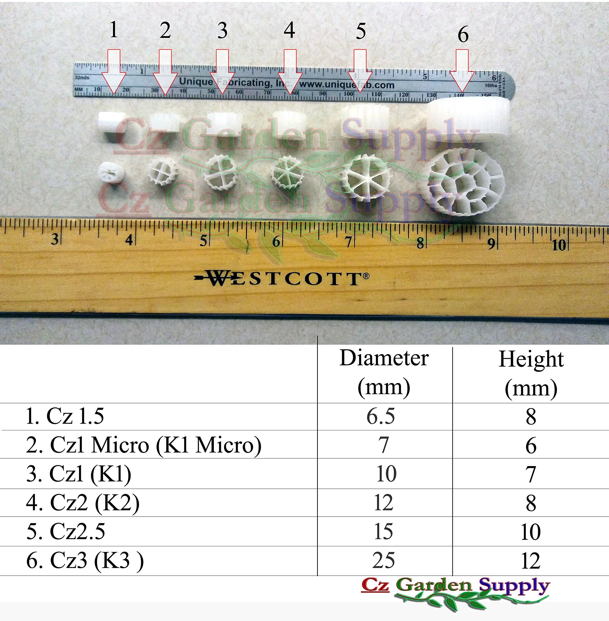 K2.5 Xl Cz2.5 Filter Media Premium Grade Moving Bed Biofilm Reactor (Mbbr) Fresh, Virgin, Not Recycled. Creates Most Robust Good