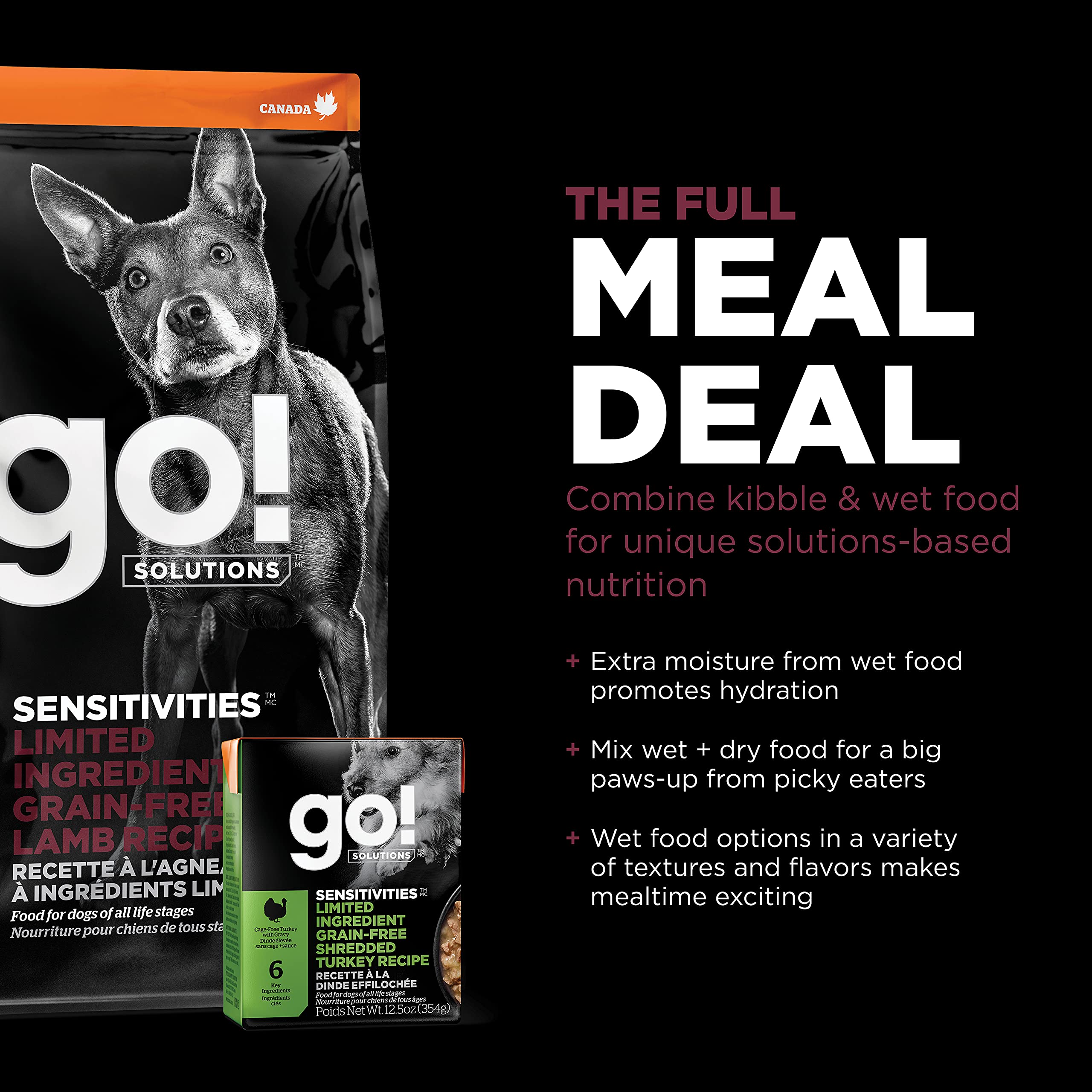 Go! Solutions Sensitivities Limited Ingredient, Grain-Free Dry Dog Food, Lamb Recipe for Sensitive Stomach, 3.5 lb Bag