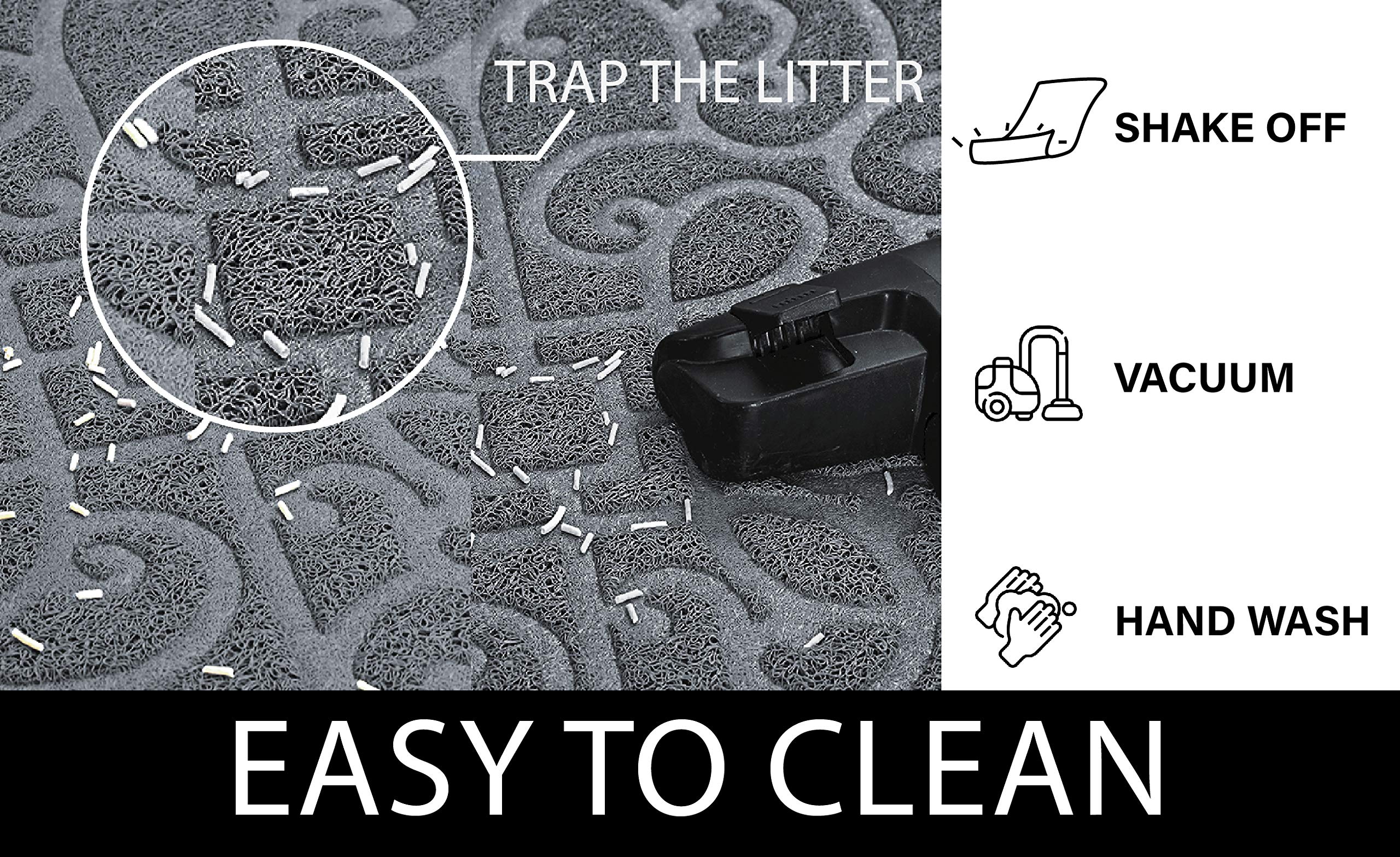 Petlike Cat Litter Mat, Thick Litter Trapping Mat, Durable Litter Box Mat Waterproof, Indoor Mat Washable Mats With Non-Slip Backing, Soft On Kitty Paws And Easy To Clean, Phthalate Free