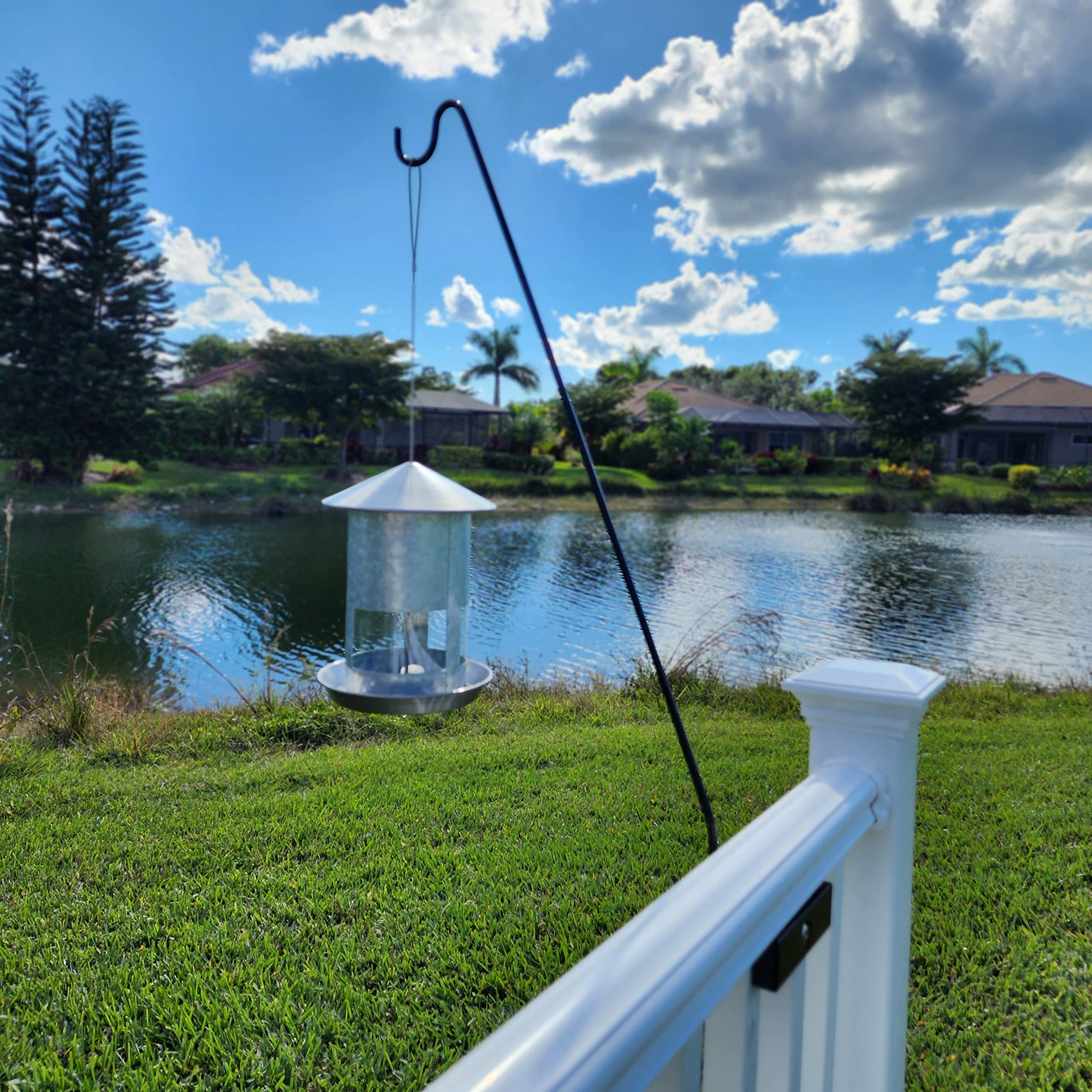 Long Hook Kits Ideal for Bird Feeders, Lighter Flower Baskets, Chimes, etc. for Vertical Spindled Deck Railings Only (34 Upright