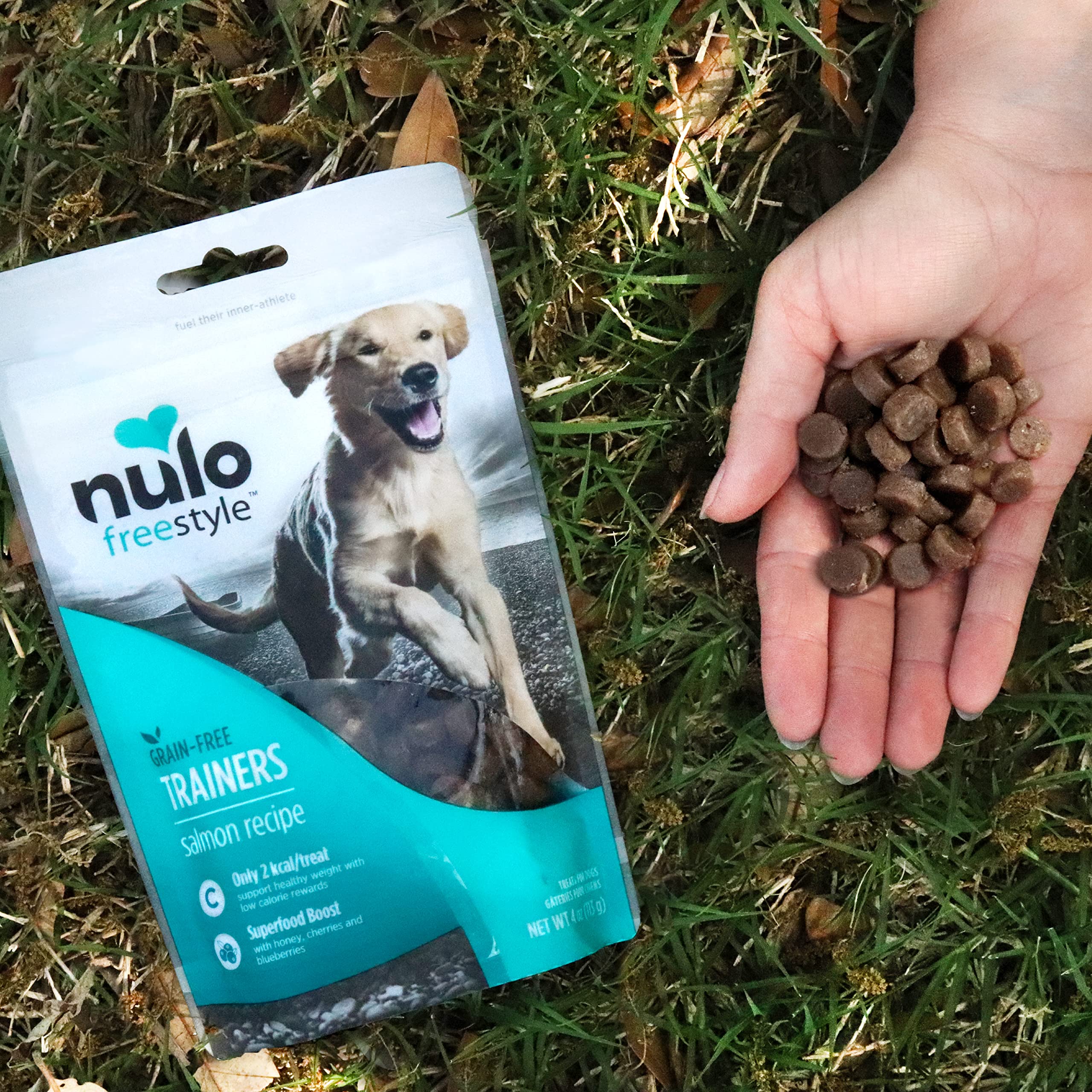 Nulo Puppy & Adult Freestyle Trainers Dog Treats: Healthy Gluten Free Low Calorie Grain Free Dog Training Rewards - Salmon Recip