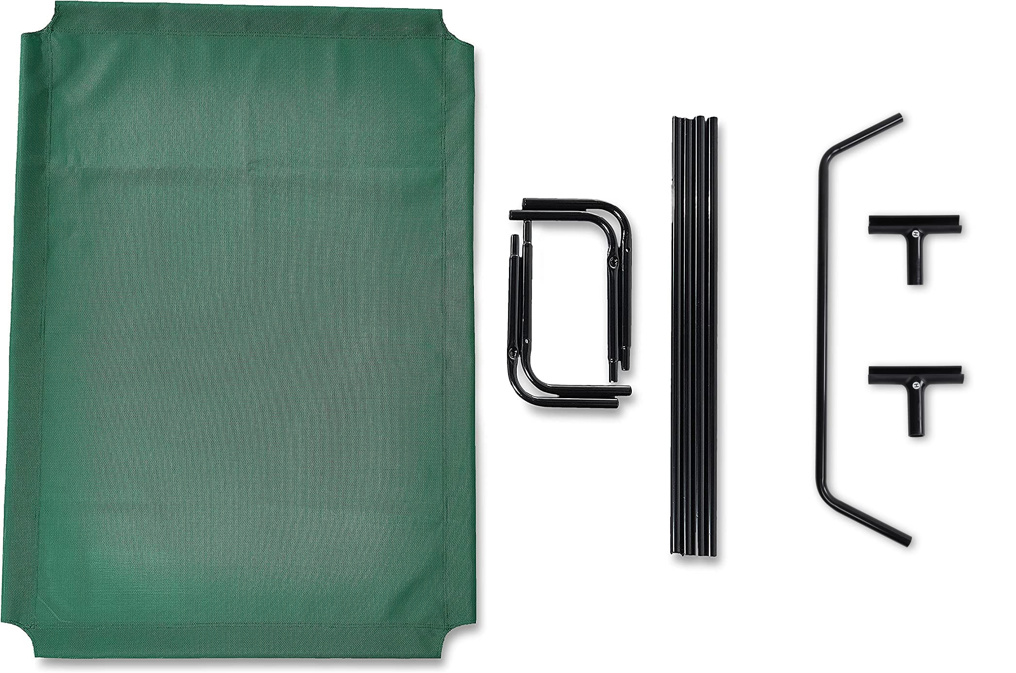 Amazon Basics Elevated Dog Bed, X-Large, Green, Durable Metal Frame, Breathable Textilene, 60 x 37 x 9 Inch, Model 2007XL-GN
