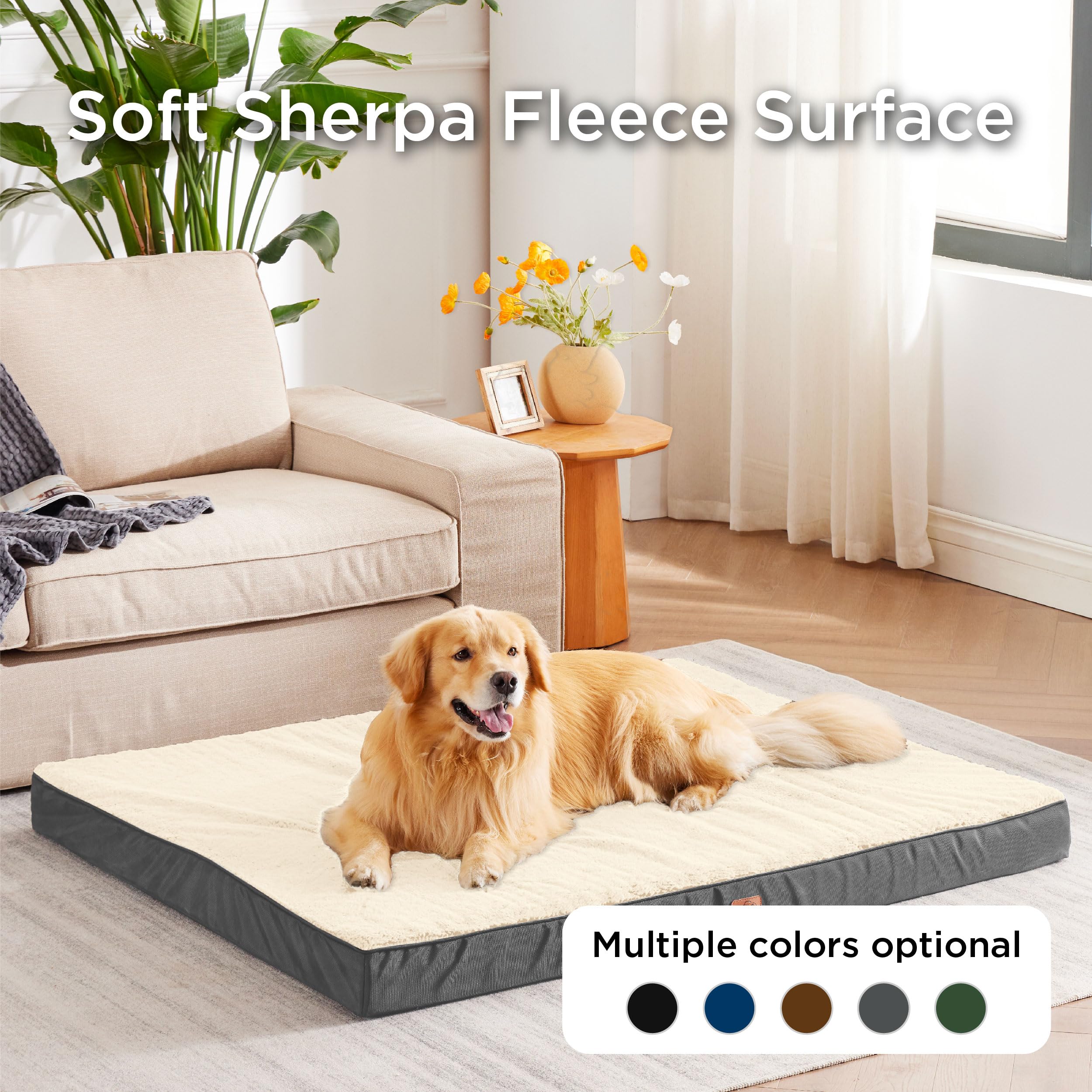 Bedsure Xxl Dog Bed For Large Dogs - Orthopedic Waterproof Giant Pet Beds With Removable Washable Cover, Jumbo Egg Crate Foam Ma