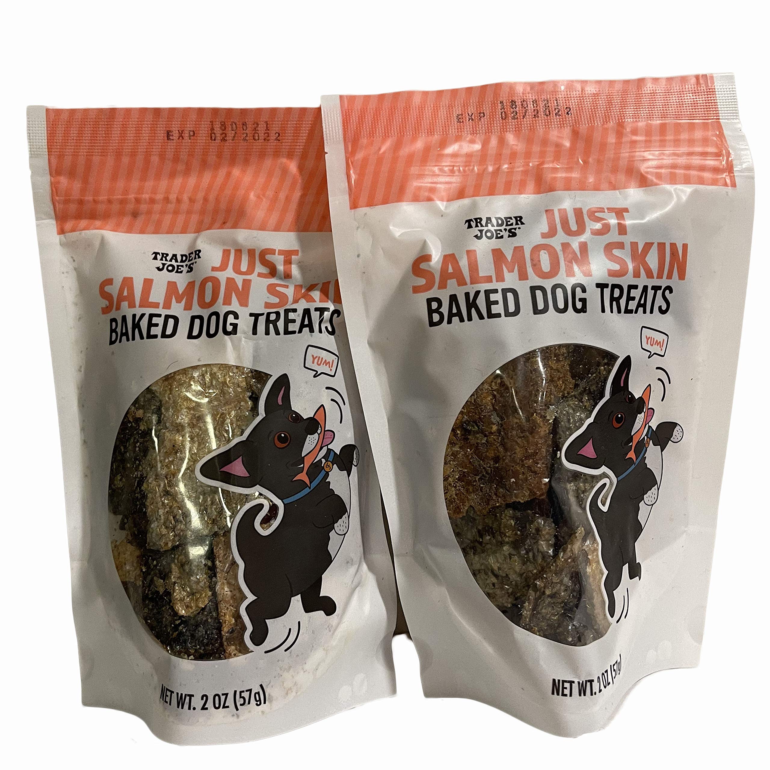 Trader Joes Just Salmon Skin Baked Dog Treats 2oz -Pack of 2