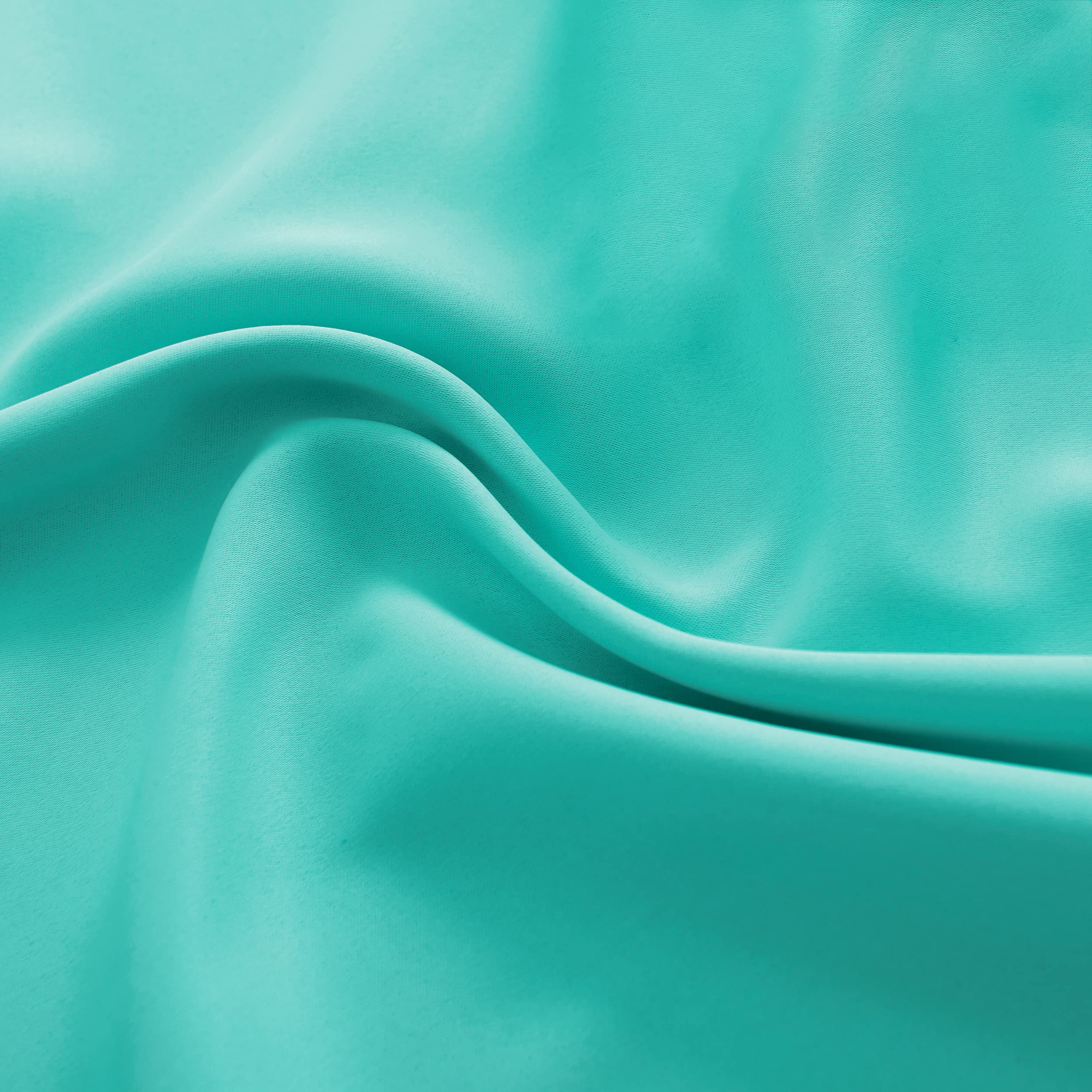 Donren Turquoise Kitchen Blackout Curtain Tiers - Small Curtains For Loft With Rod Pocket(42 X 30 Inches Long,2 Panels)