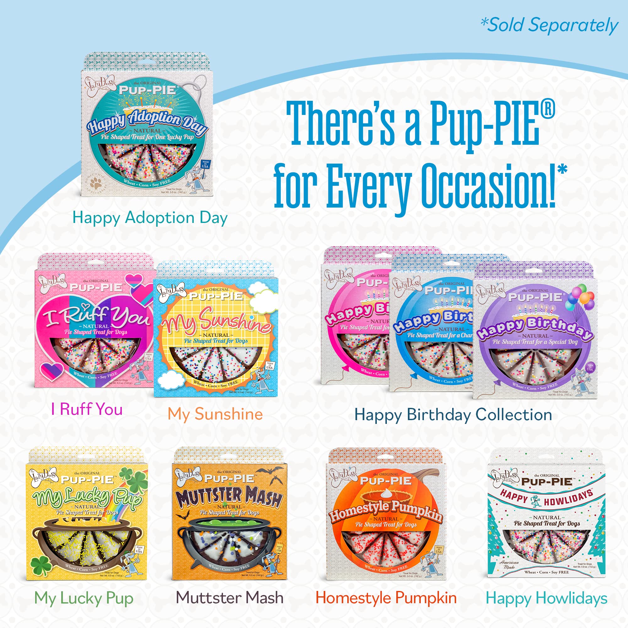 The Lazy Dog Pup-Pie - Original Pup-Pie - Happy Birthday Dog Treat for a Special Dog, 5 oz (Bacon, Pie with Treats)