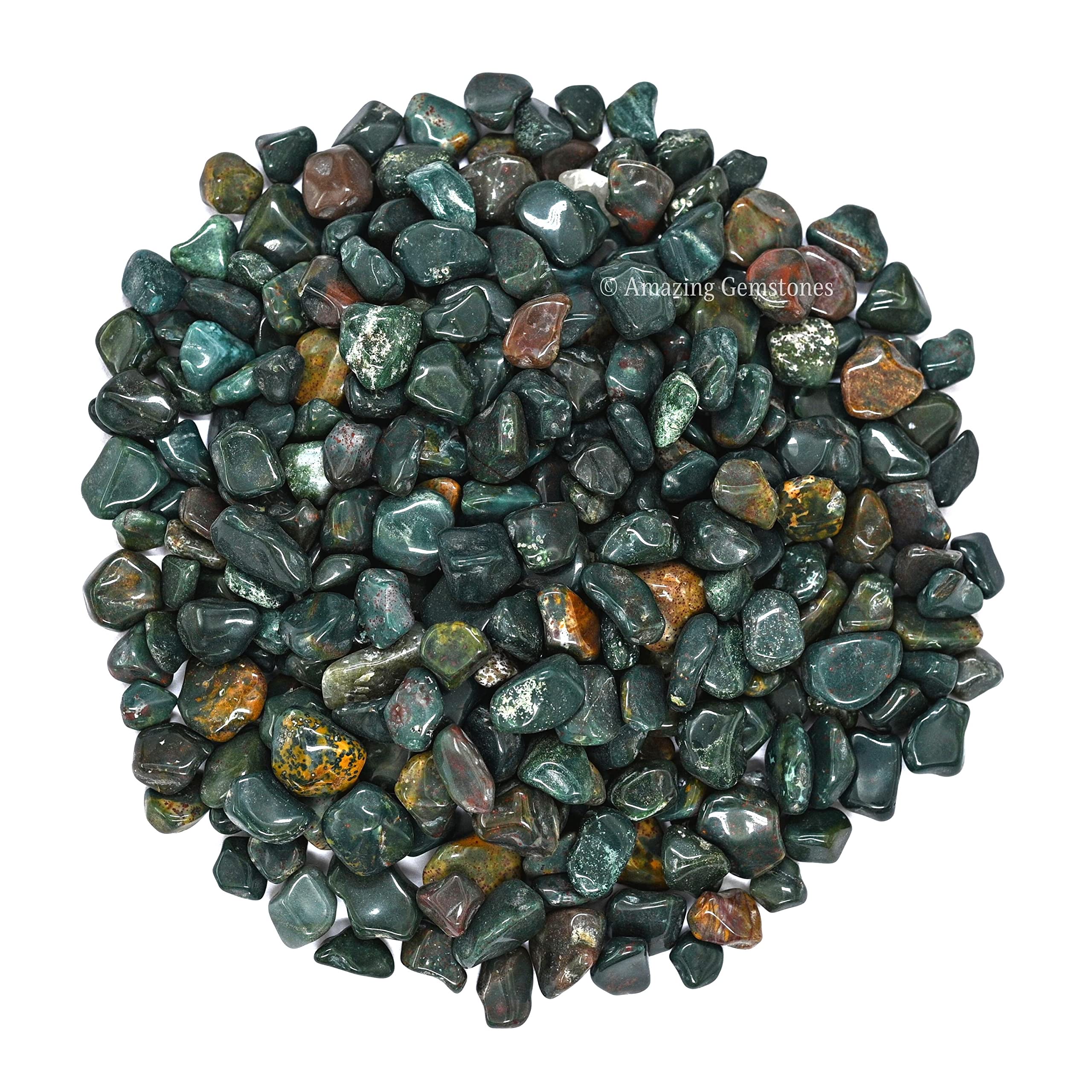 Bloodstone Crystal Chips Aquarium Gravel Rocks - Bloodstone Chips Bulk Fish Tank Gravel, Small Tumbled Stone Chips and Tiny Crys