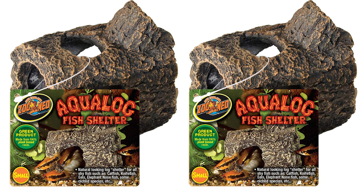 Zoo Med 2 Pack Of Sinking Aqualog Fish Shelters, Small