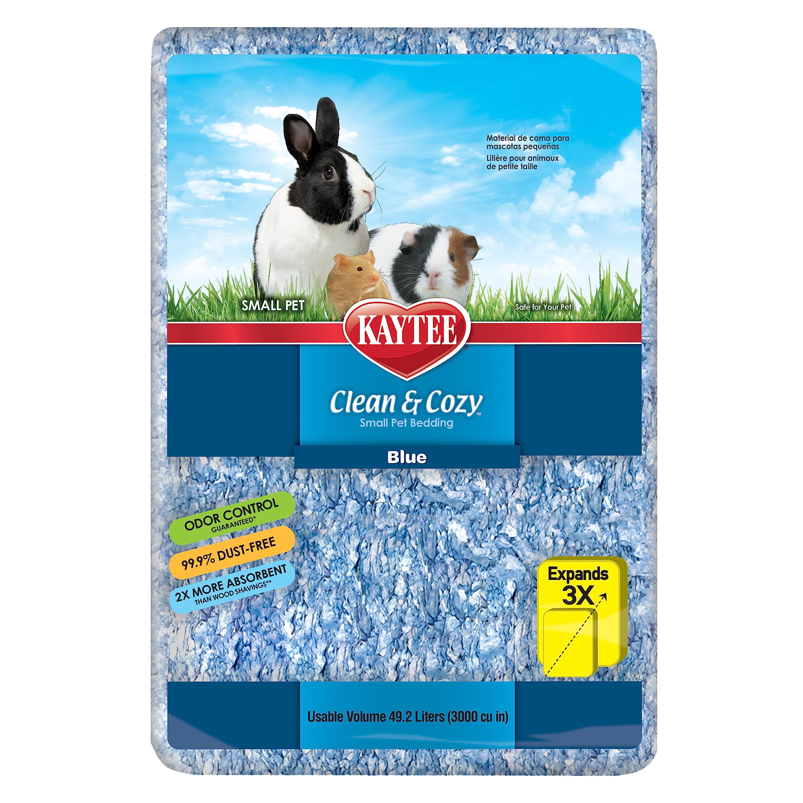 Kaytee Clean & Cozy Blue Bedding For Guinea Pigs, Rabbits, Hamsters, Gerbils And Chinchillas, 49.2 Liter