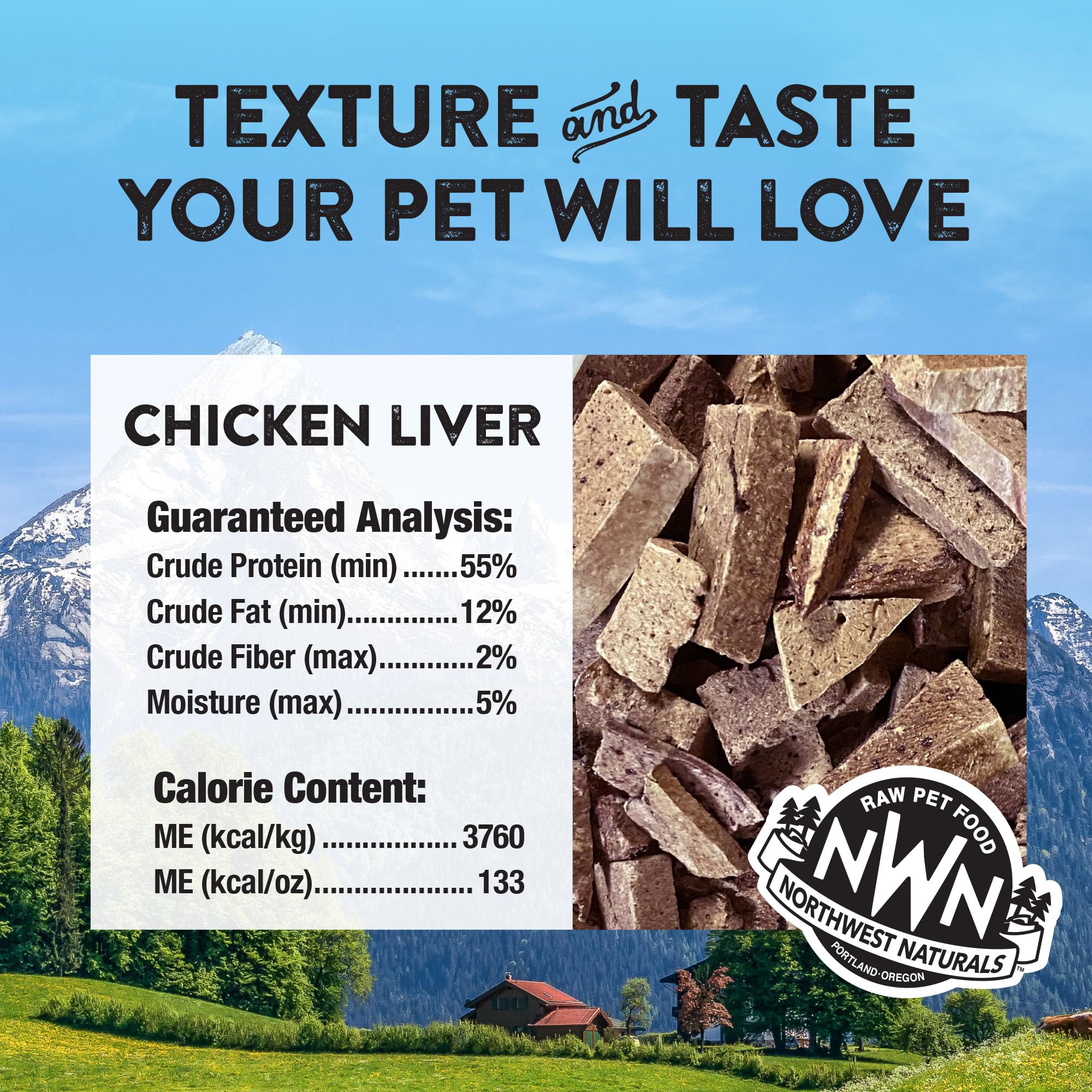 Northwest Naturals Raw Rewards Freeze-Dried Chicken Liver Treats for Dogs and Cats - Bite-Sized Pieces - Healthy, 1 Ingredient,