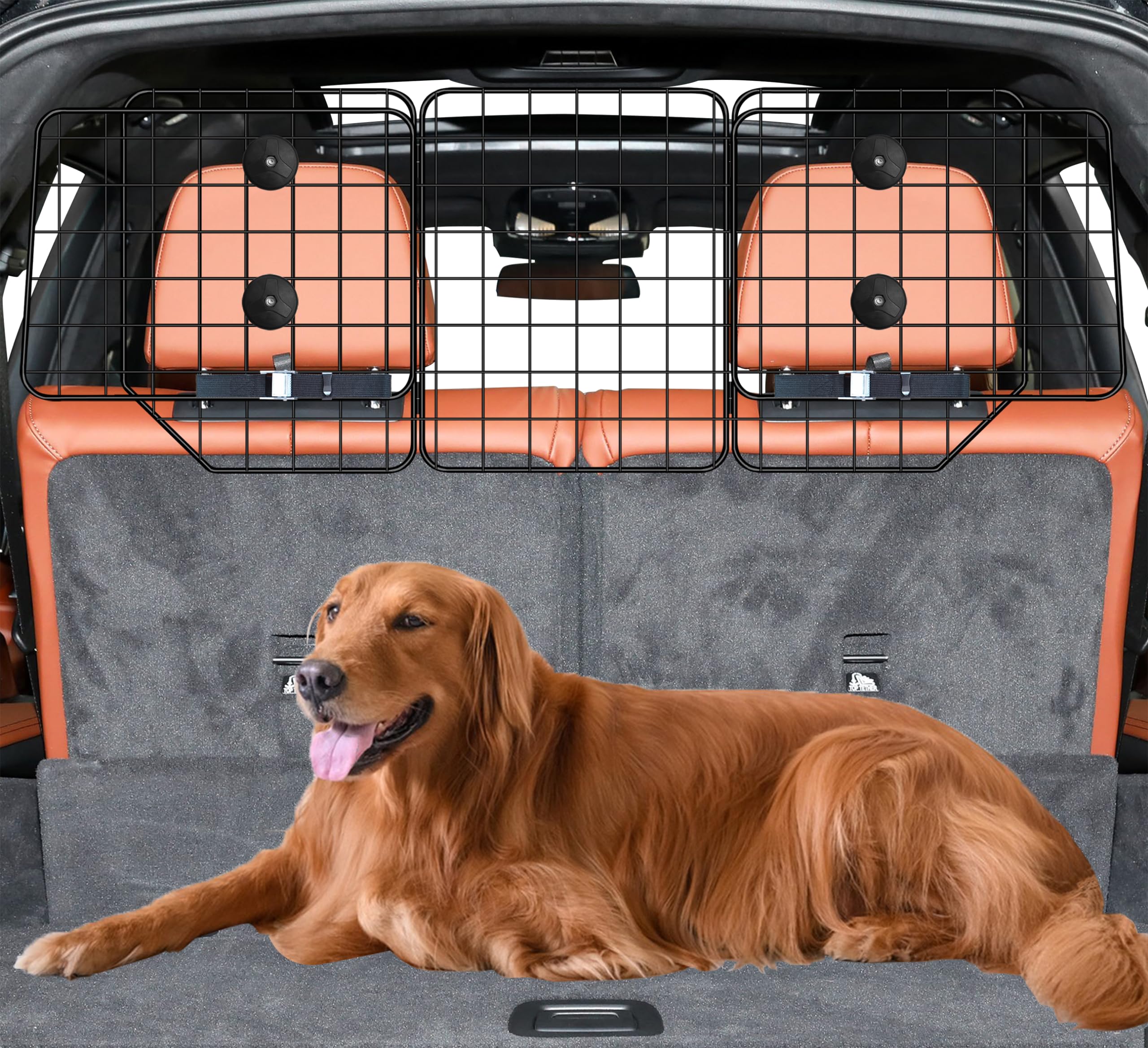 Casimr Dog Car Barrier For Suvs, Vehicles, Trucks, Cars, Adjustable Pet Divider Cargo Area Universal-Fit, Folding Design For Eas