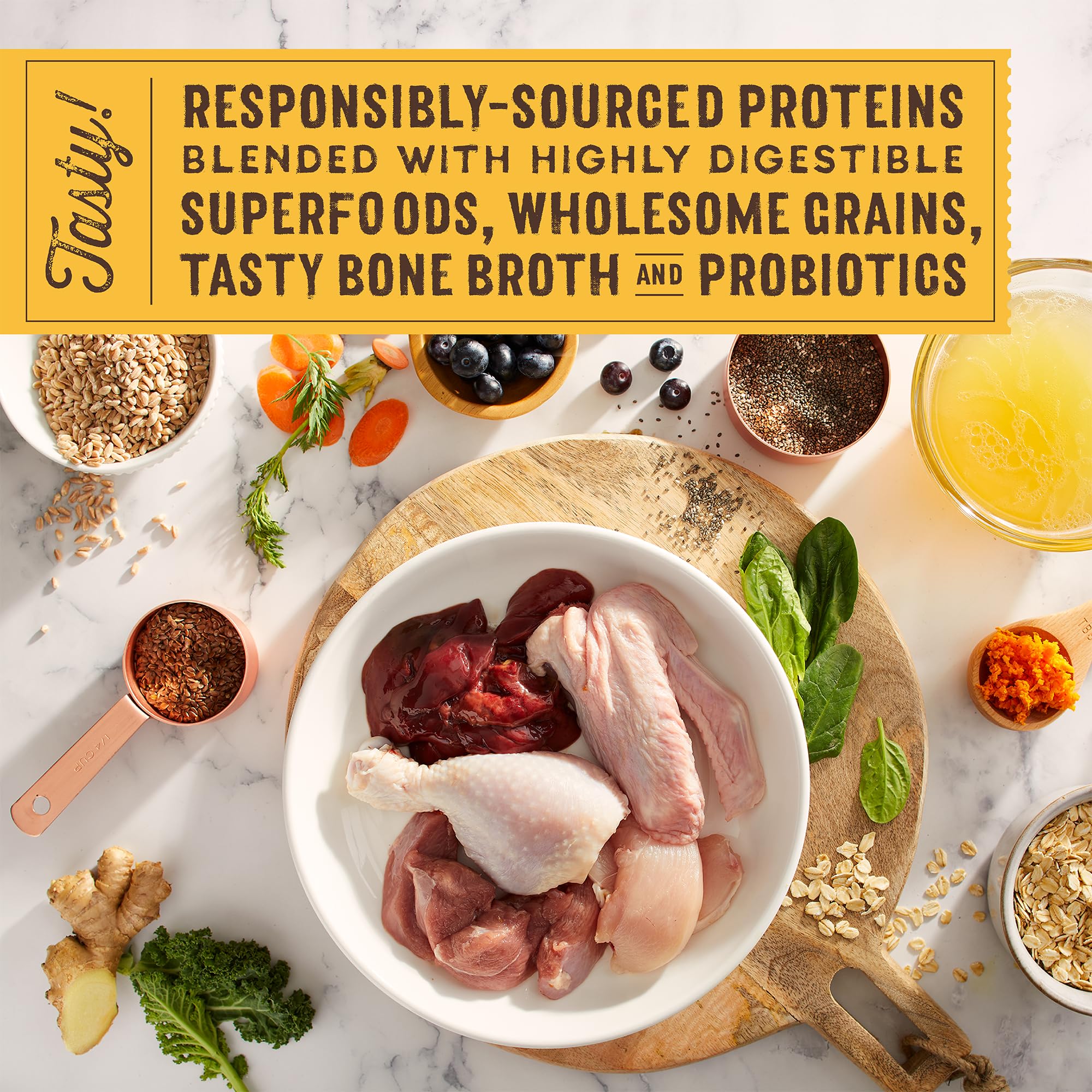 Stella & Chewy's SuperBlends Raw Blend Cage-Free Chicken & Duck Recipe, 3.25 lb Bag, Wholesome Grains, Red