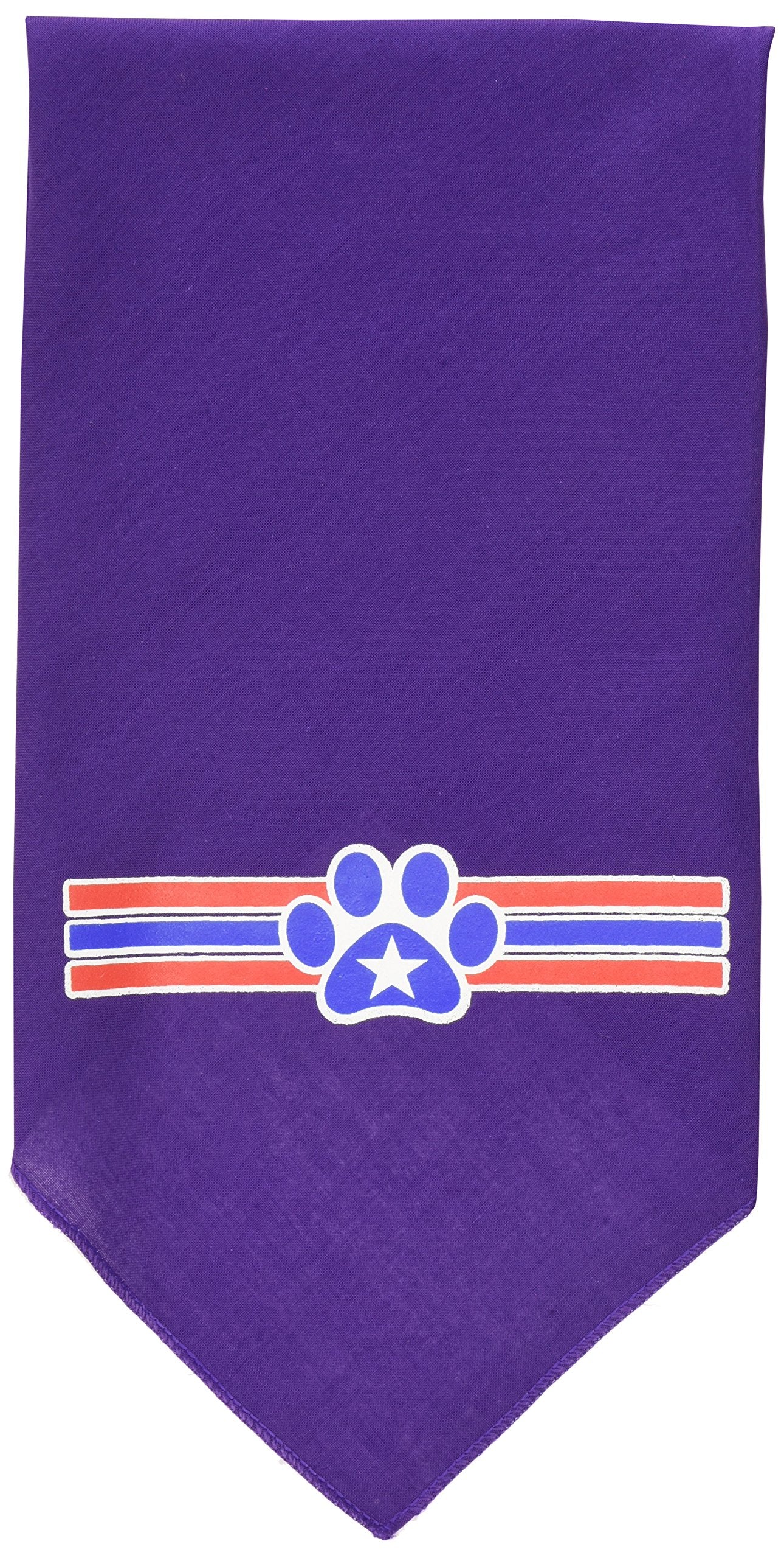 Mirage Pet Products Patriotic Star Paw Screen Print Bandana, Large, Purple