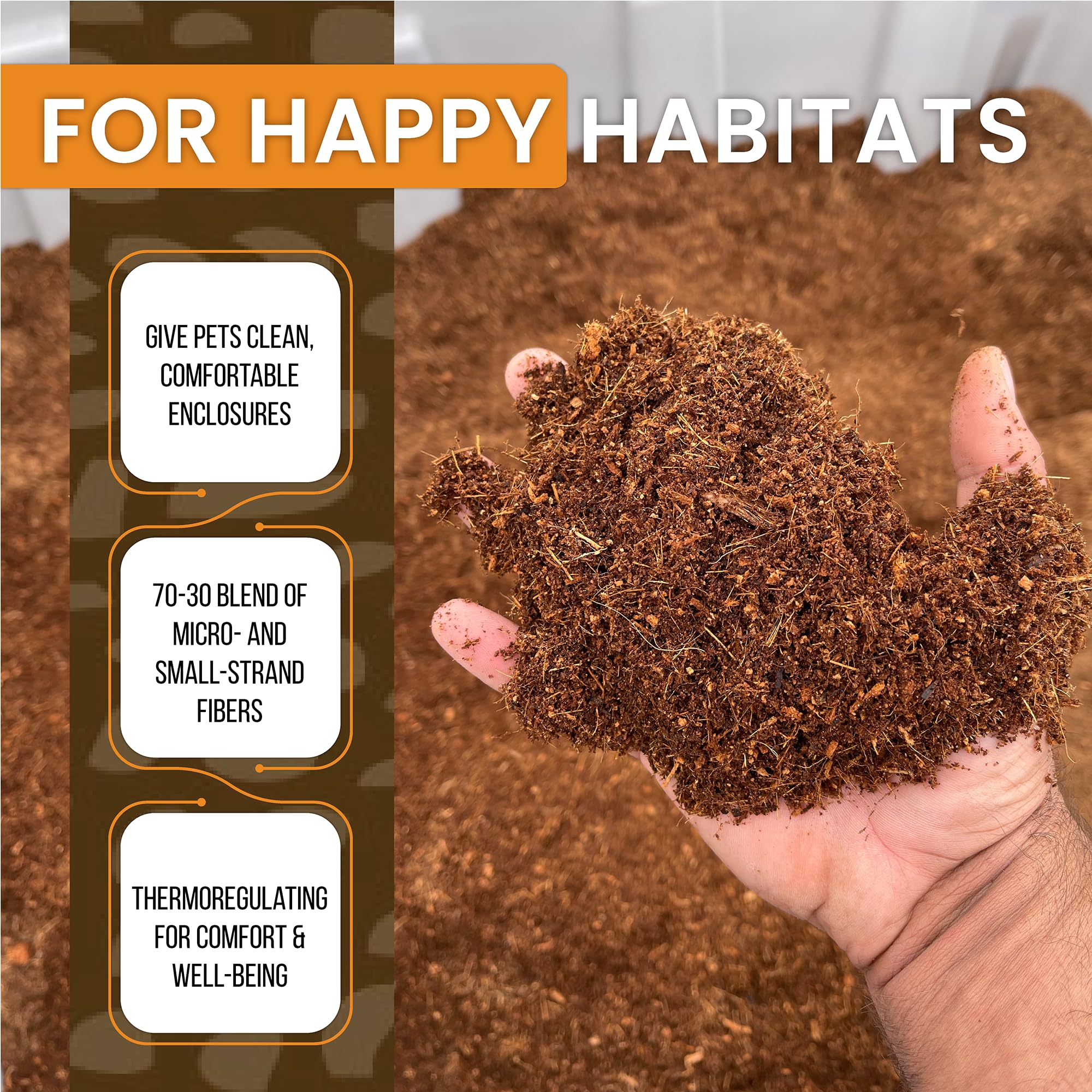 Reptiearth Fine Coconut Fiber Substrate, Fluffy Small-Strand Reptile Substrate And Snake Bedding For Bioactive Terrarium Tanks,