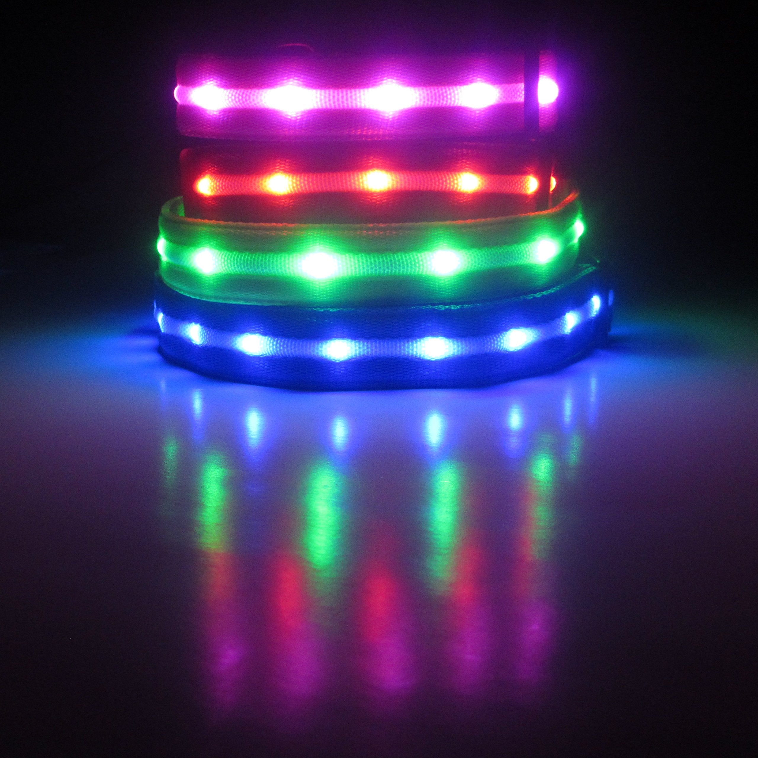 Blazin Light Up Led Dog Leash - 1,000 Feet Visibility - Usb Rechargeable, Waterproof, Glow In Dark - 4 Foot, Purple