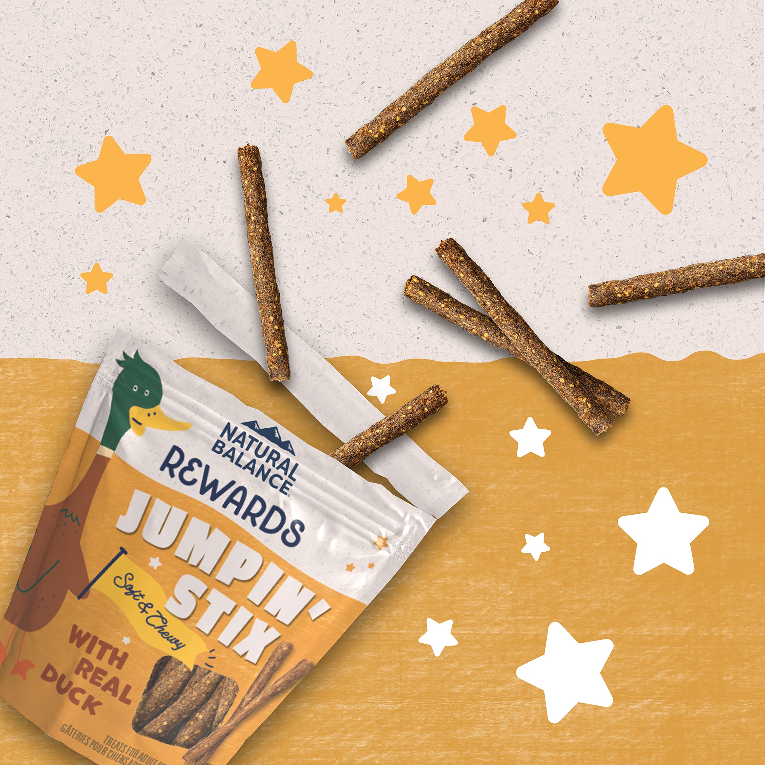 Natural Balance Limited Ingredient Rewards Jumpin Stix, Grain-Free Dog Treats for Adult Dogs of All Breeds, Duck Recipe, 10 Oun
