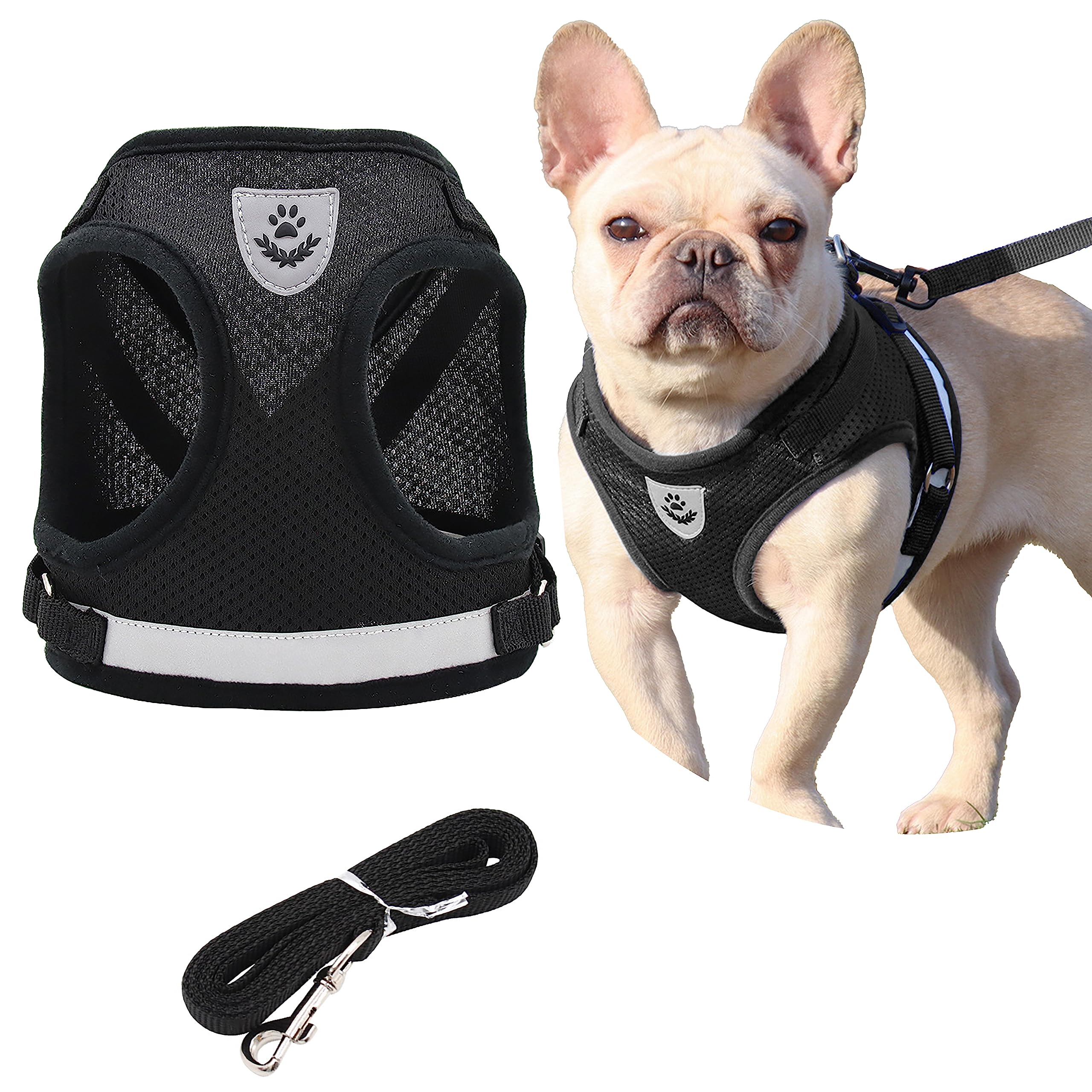 Petbuy Step In Dog Harness And Leash Set,Reflective Adjustable Soft Mesh Breathable Pet Vest Dog Harnesses Set, No Chock No Pull