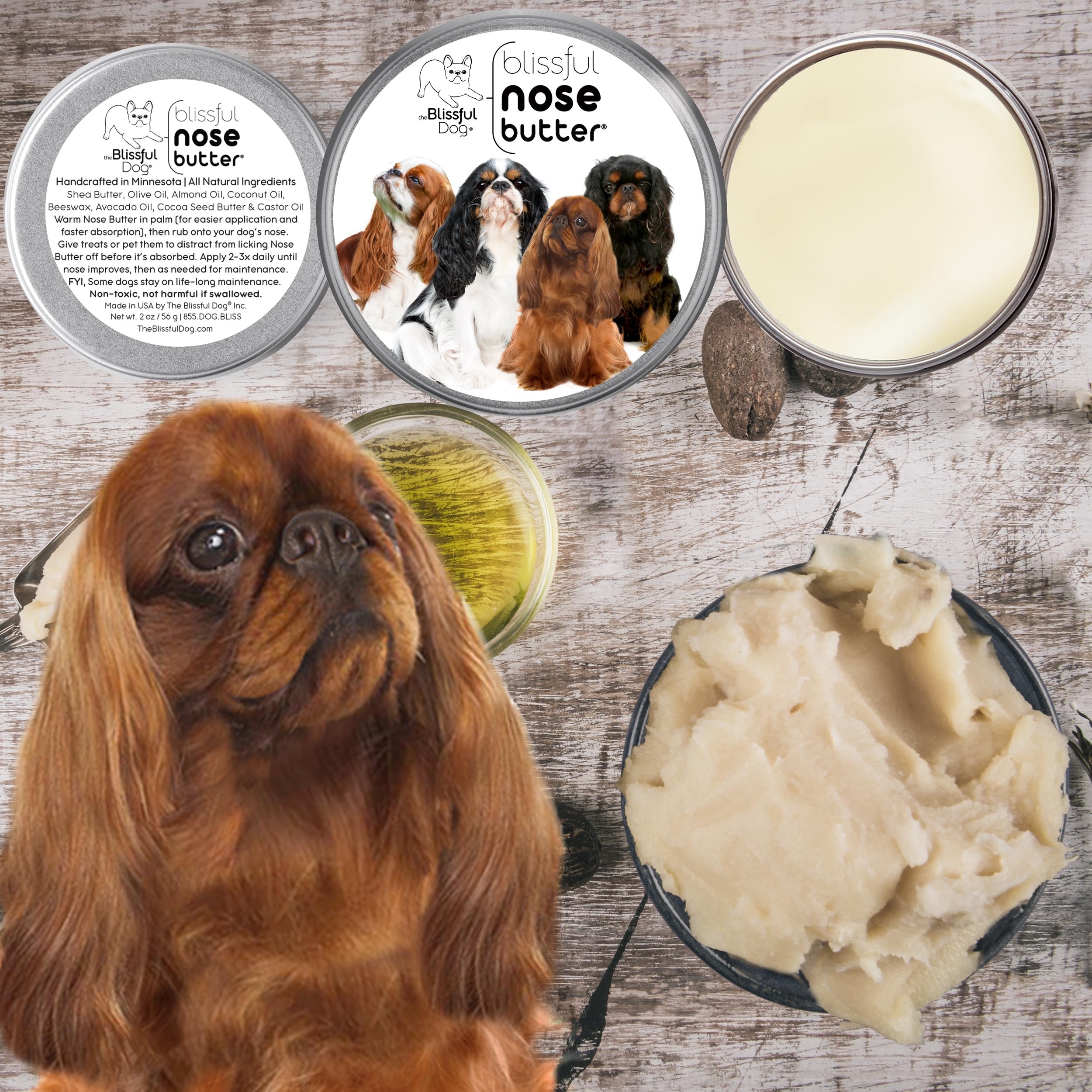 The Blissful Dog English Toy Spaniel Unscented Nose Butter, 16oz