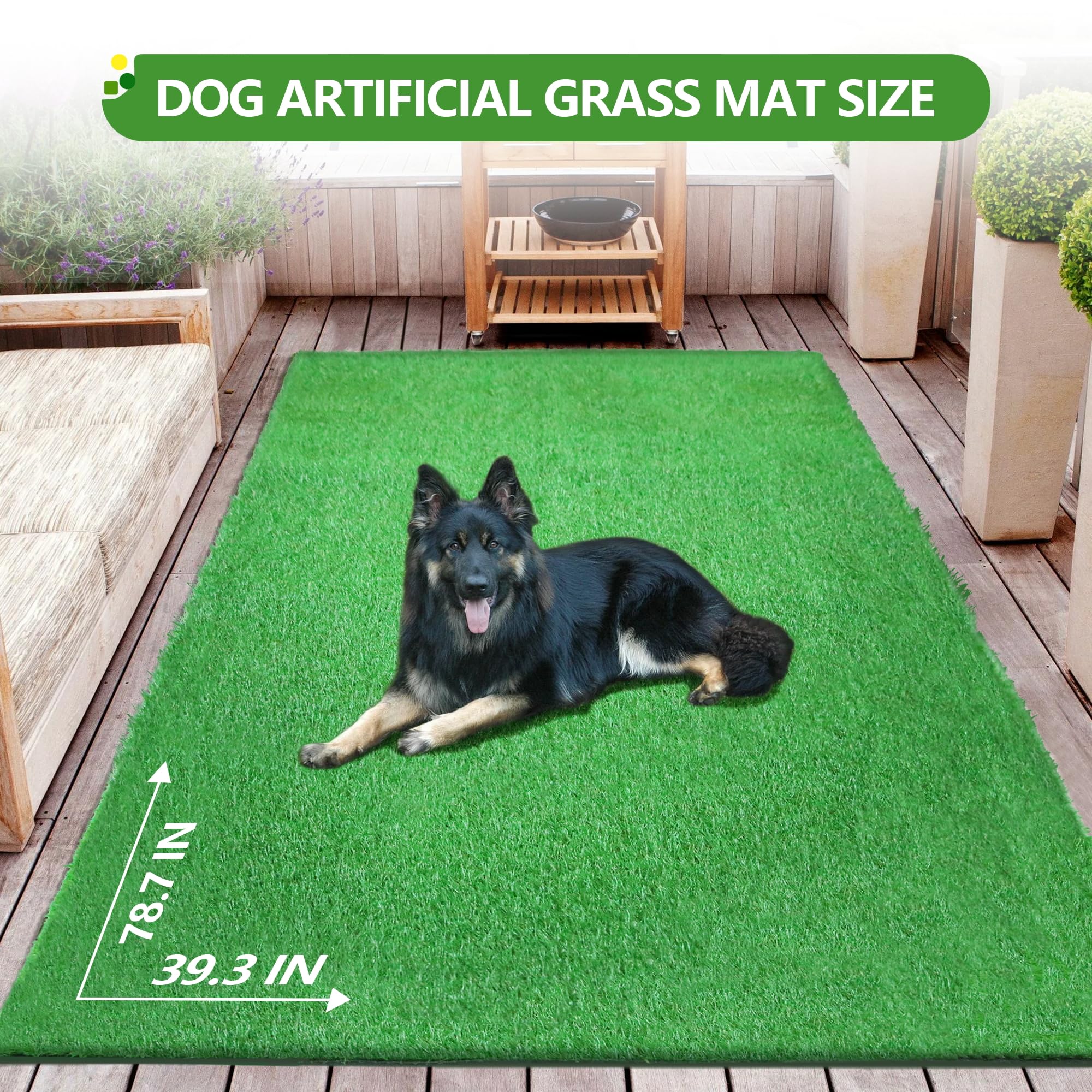Starroad-Tim Artificial Grass Rug Turf For Dogs Indoor Outdoor Fake Grass For Dogs Potty Training Area Patio Lawn Decoration