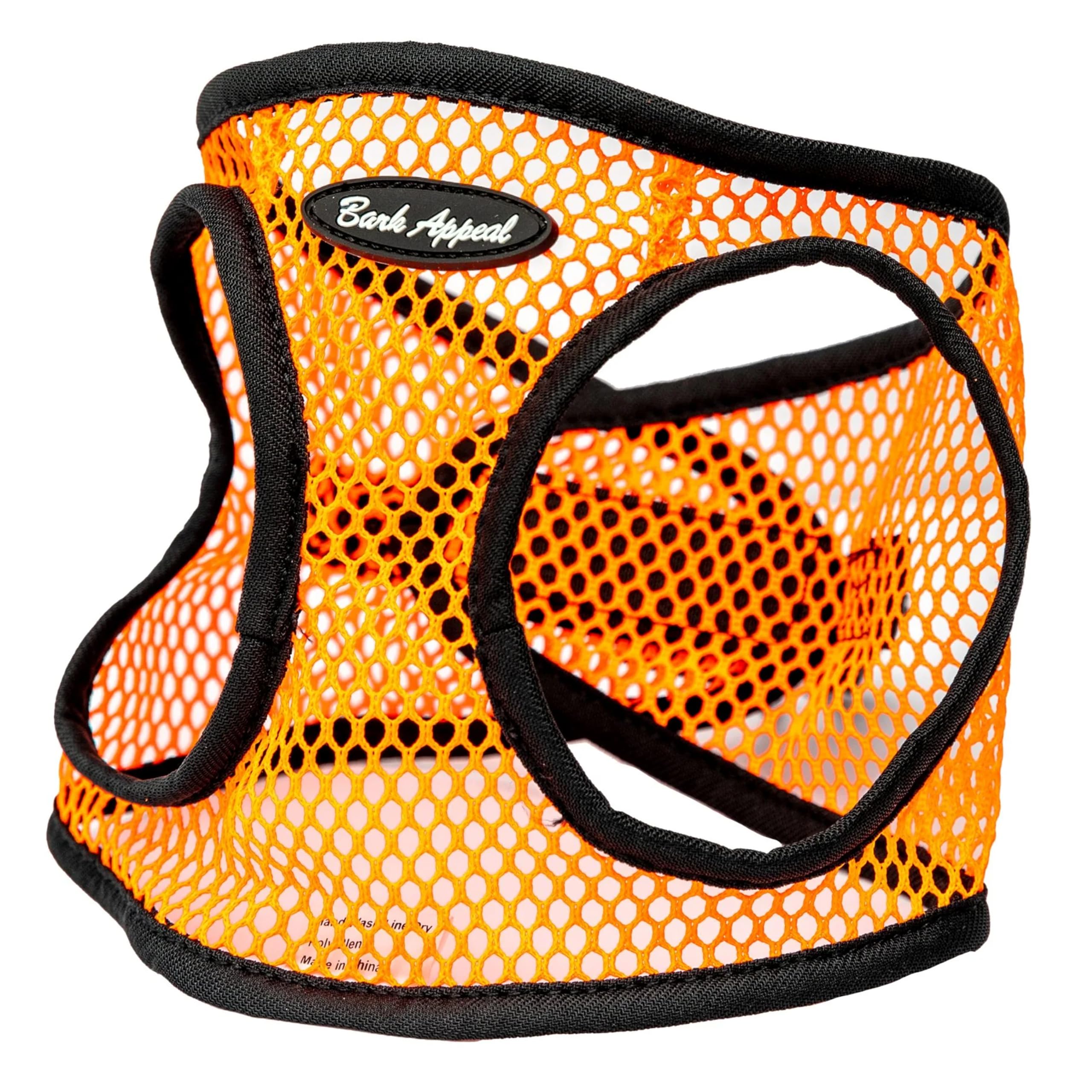 Bark Appeal Orange Netted Step-in Dog Harness for X-Large to 2X-Large Pets - Updated Sizing, Remeasuring is Essential - Soft Net