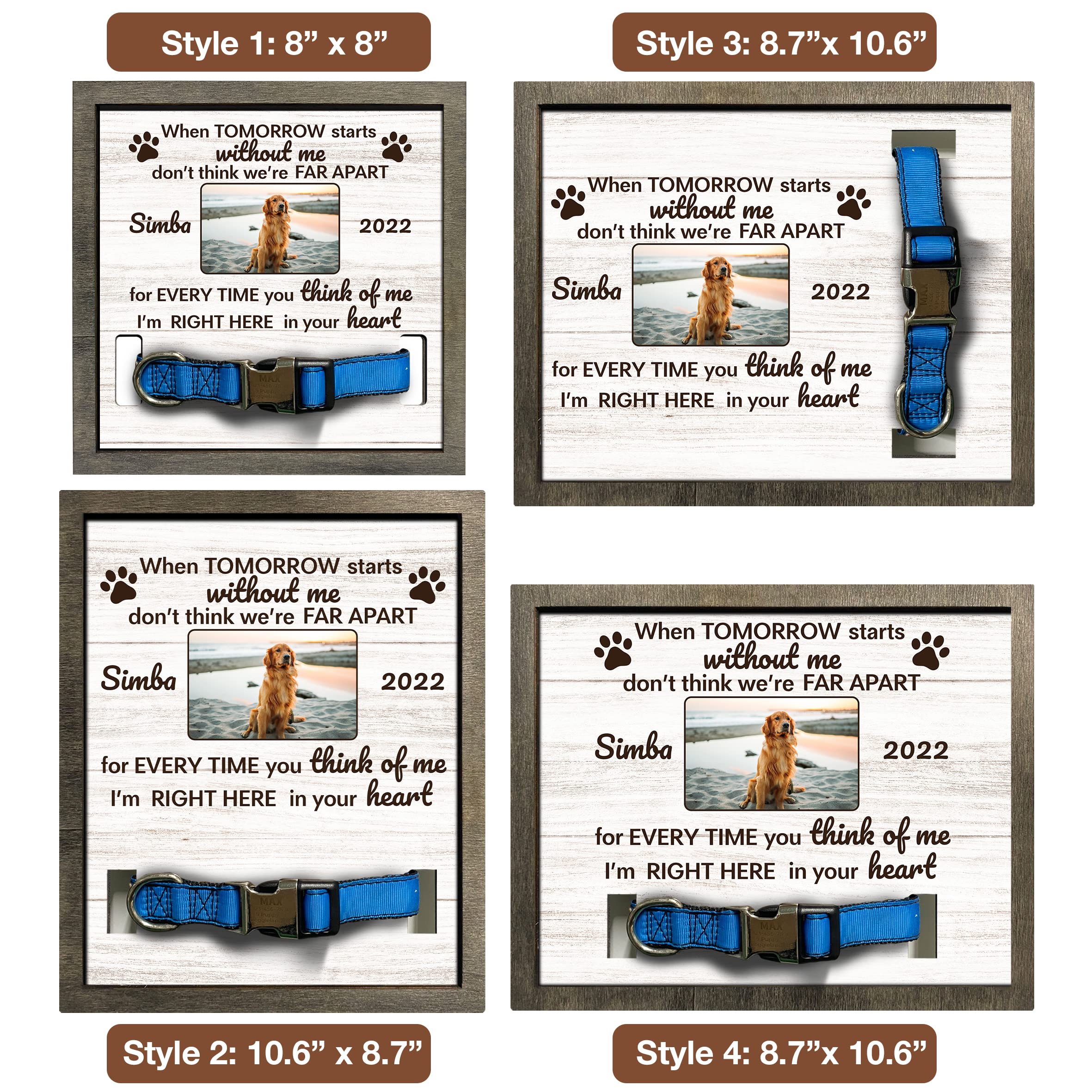 Bfigift Customized Dog Collar Frame Memorial Pet Loss Sign For Dogs Lovers Gifts Pet Wood Memorial For Tabletops Someone Who Los