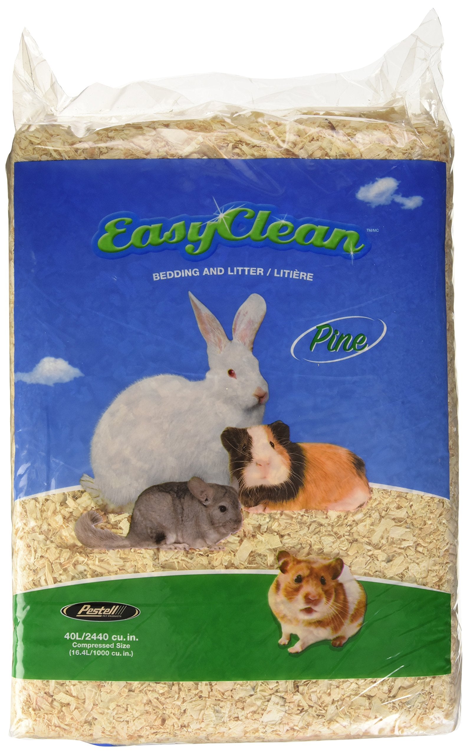 Pestell Pet Products Easy Clean Pine Bedding, 40-Liter