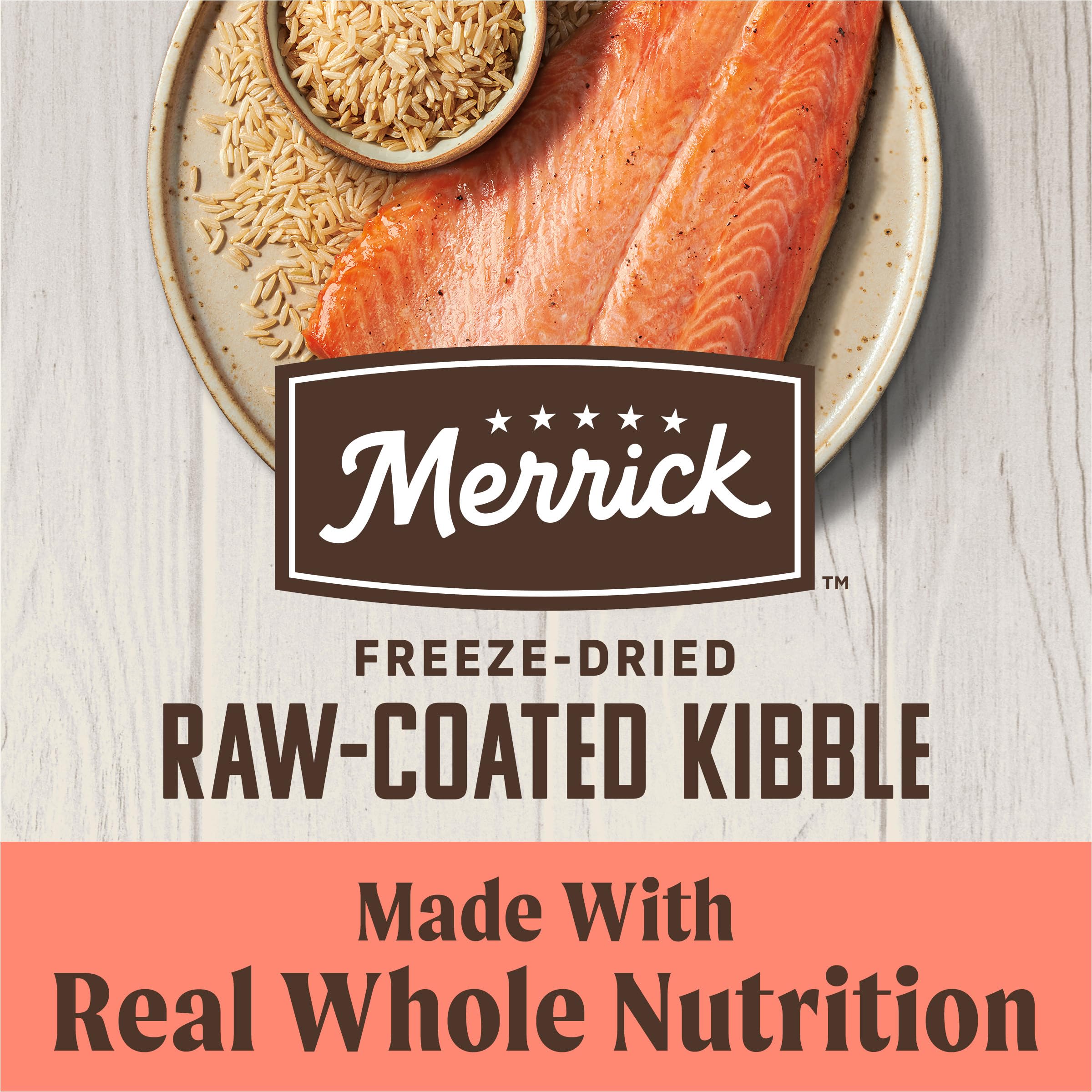 Merrick Healthy Grains Freeze Dried Raw Coated Kibble, Natural High Protein Dog Food, Salmon and Brown Rice - 22.0 lb. Bag