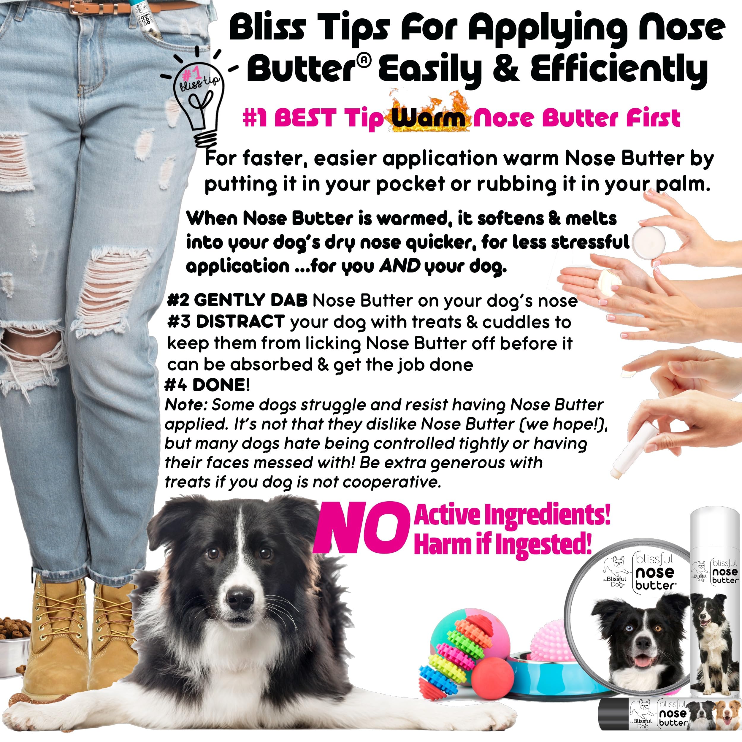The Blissful Dog Border Collie Nose Butter, Versatile Dog Nose Balm for Dry Nose, Handcrafted Nose Moisturizer, Easy-to-Apply Do