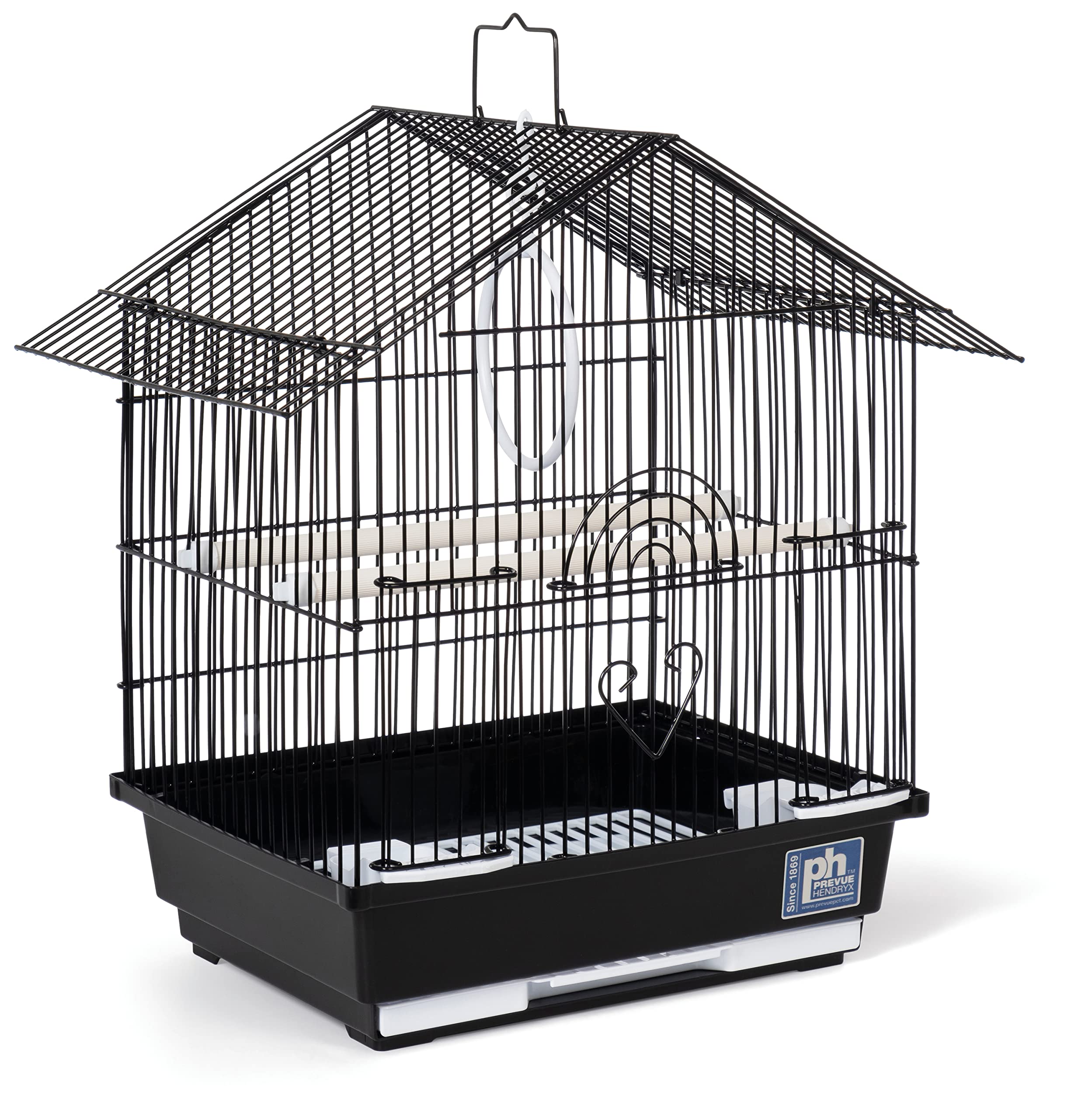 Prevue Pet Products Parakeet Manor Bird Cage with Handle for Home or Travel, Black