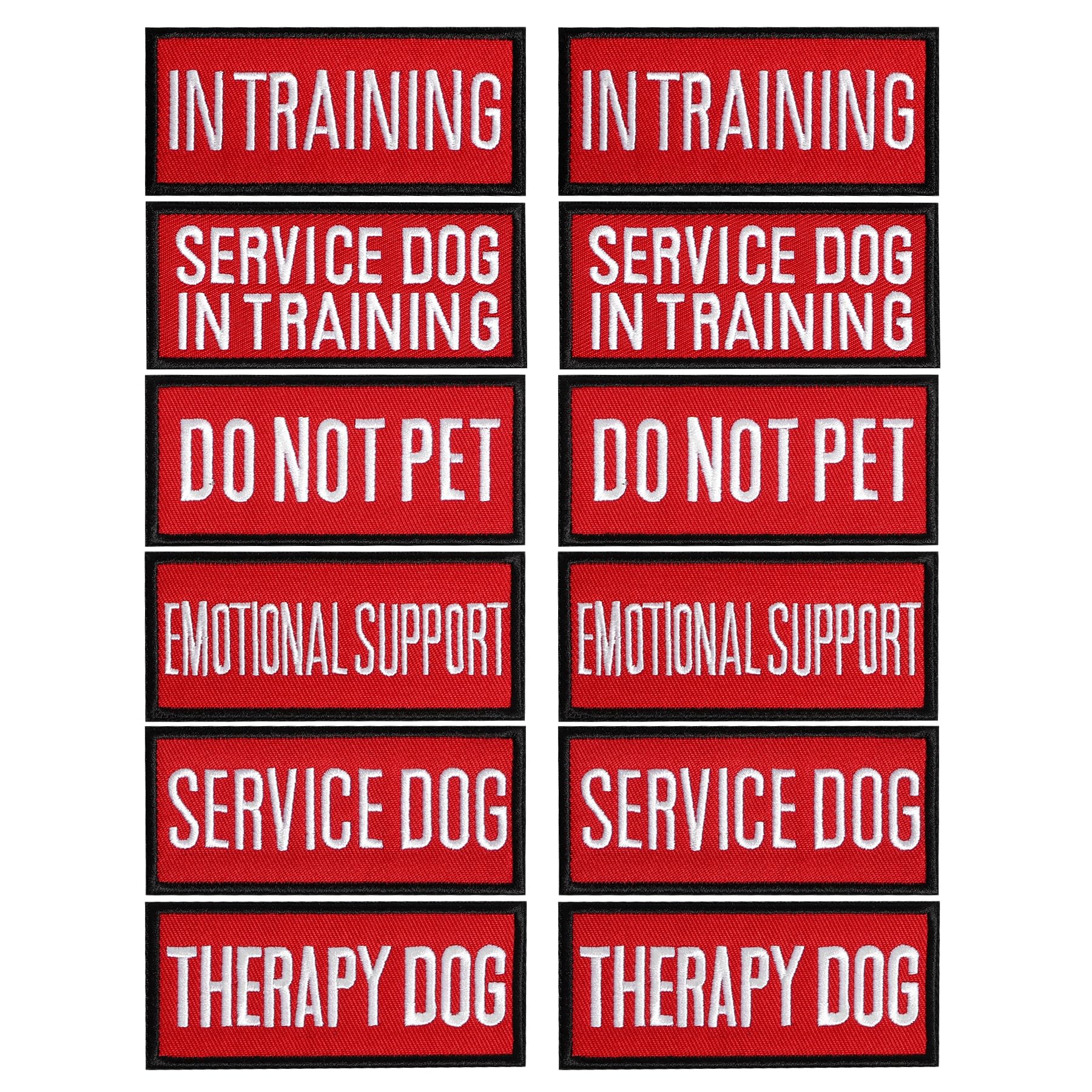 Pistha 12 Pieces Removable Tactical Dog Harness Service Dog Vest Patches Do Not Pet In Training Dog Patches And Emotional Suppor