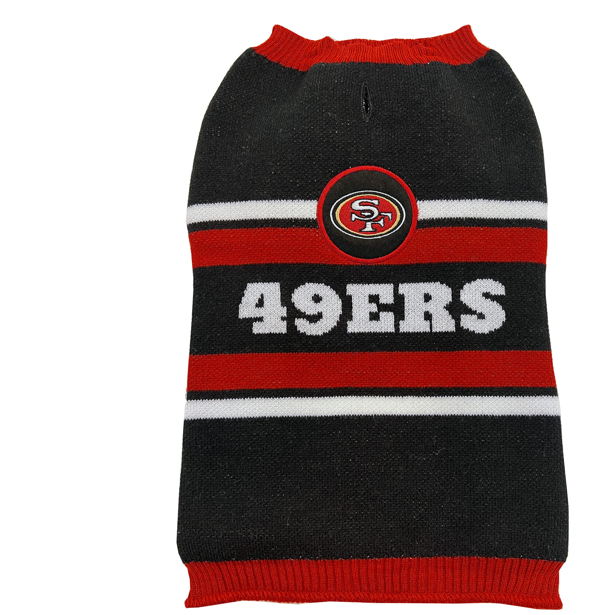 Pets First Nfl San Francisco 49Ers Dog Sweater, Warm And Cozy Knit Pet Sweater With Nfl Team Logo, Best Puppy Sweater For Large 