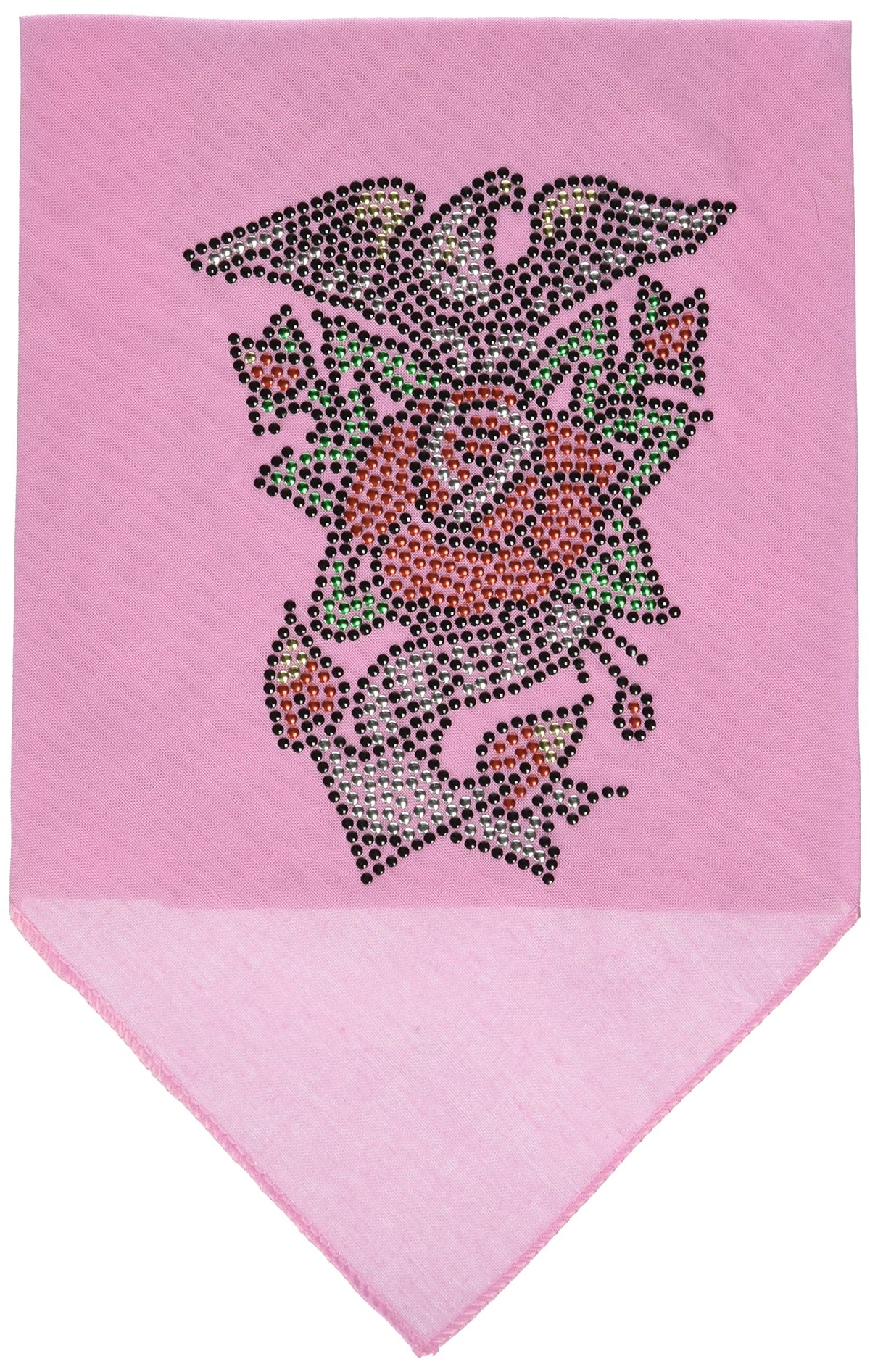 Pet and Dog Bandana Rhinestone, &quot;Eagle Rose&quot; Light Pink Large
