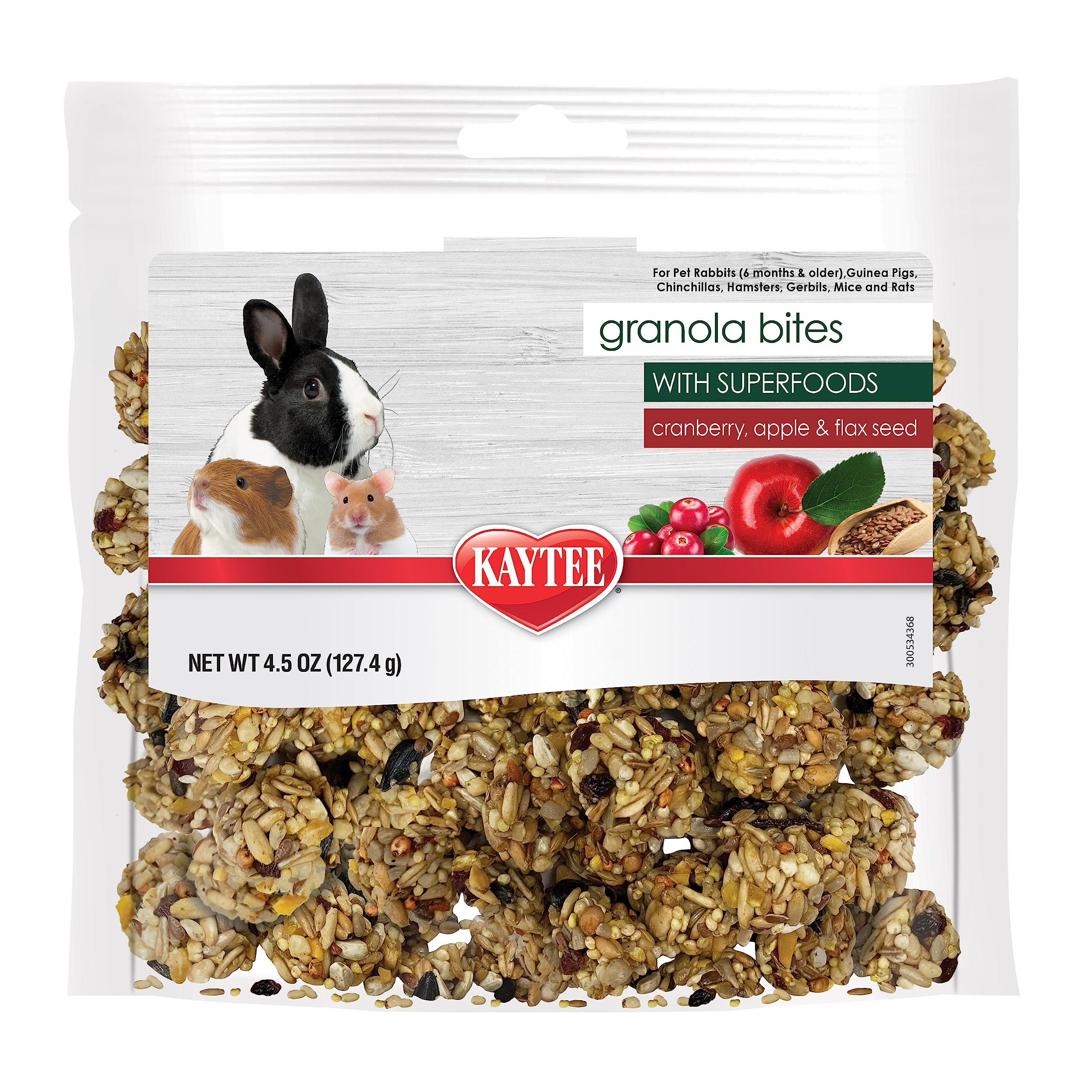 Kaytee Granola Bites with Super Foods Cranberry, Apple and Flax