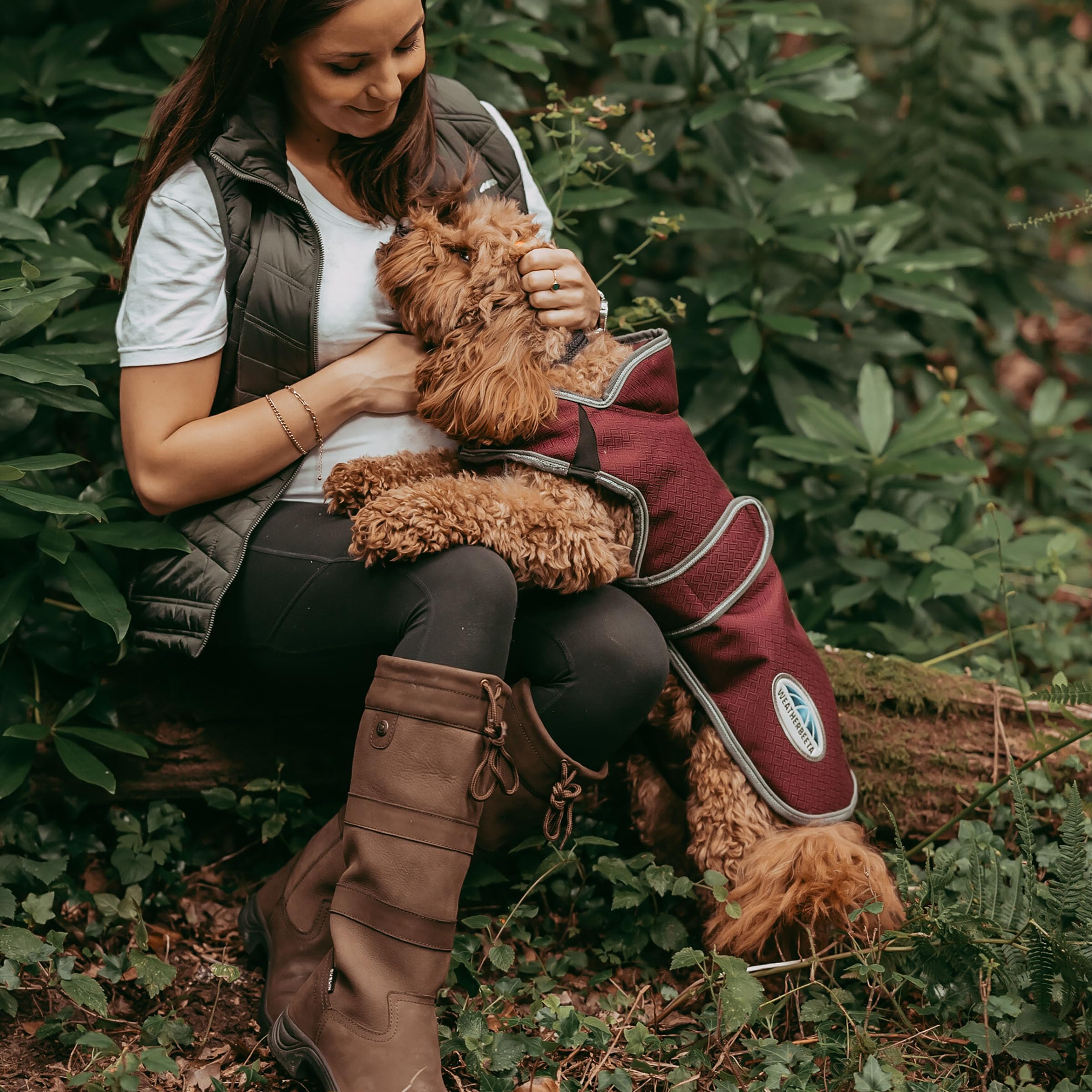 Weatherbeeta Comfitec Premier Free Parka Deluxe Dog Coat Medium, Dark Blue/Grey/White, 32'